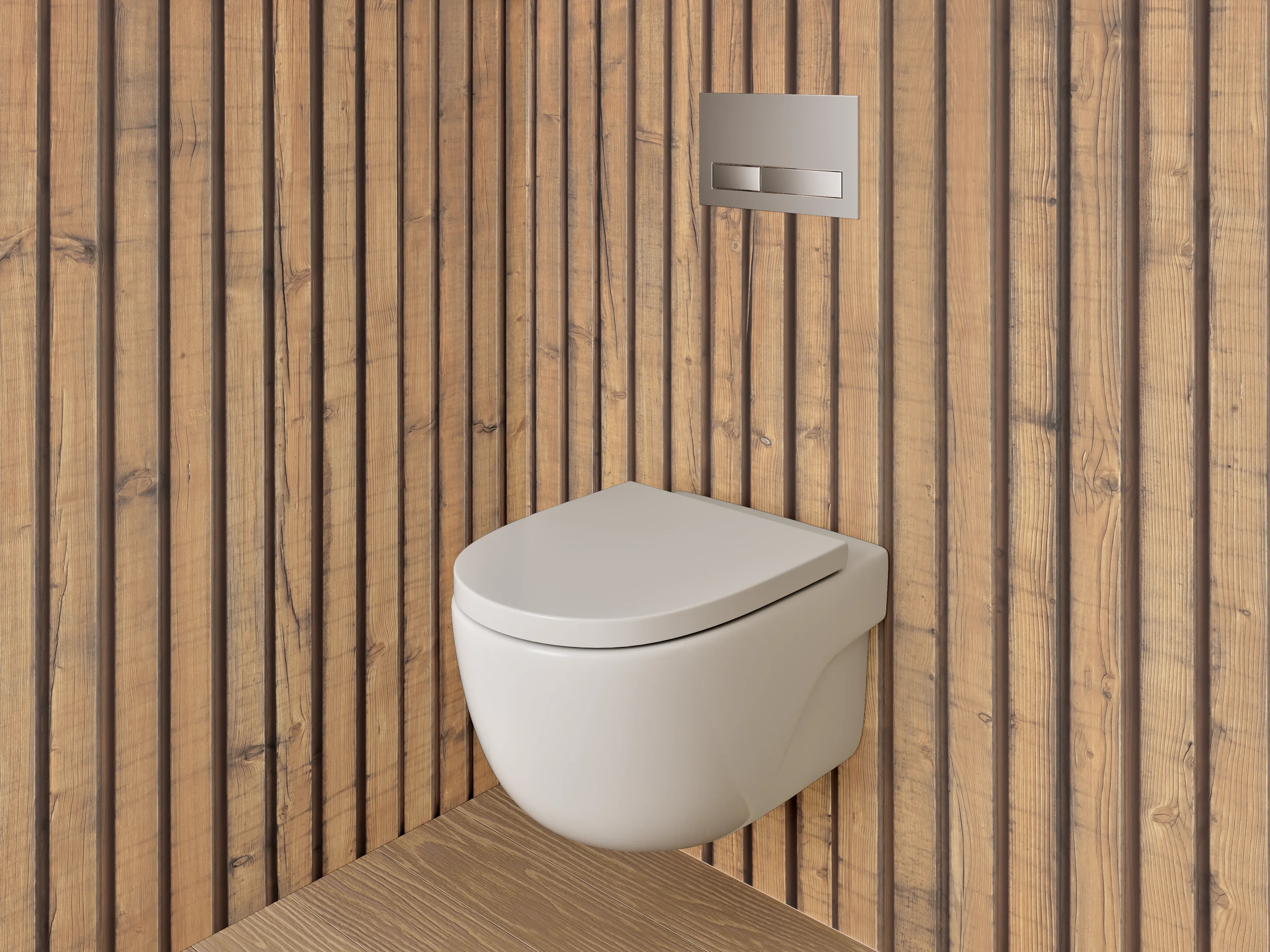 WC-Rückwand - Holzdekor mit parallelen Linien