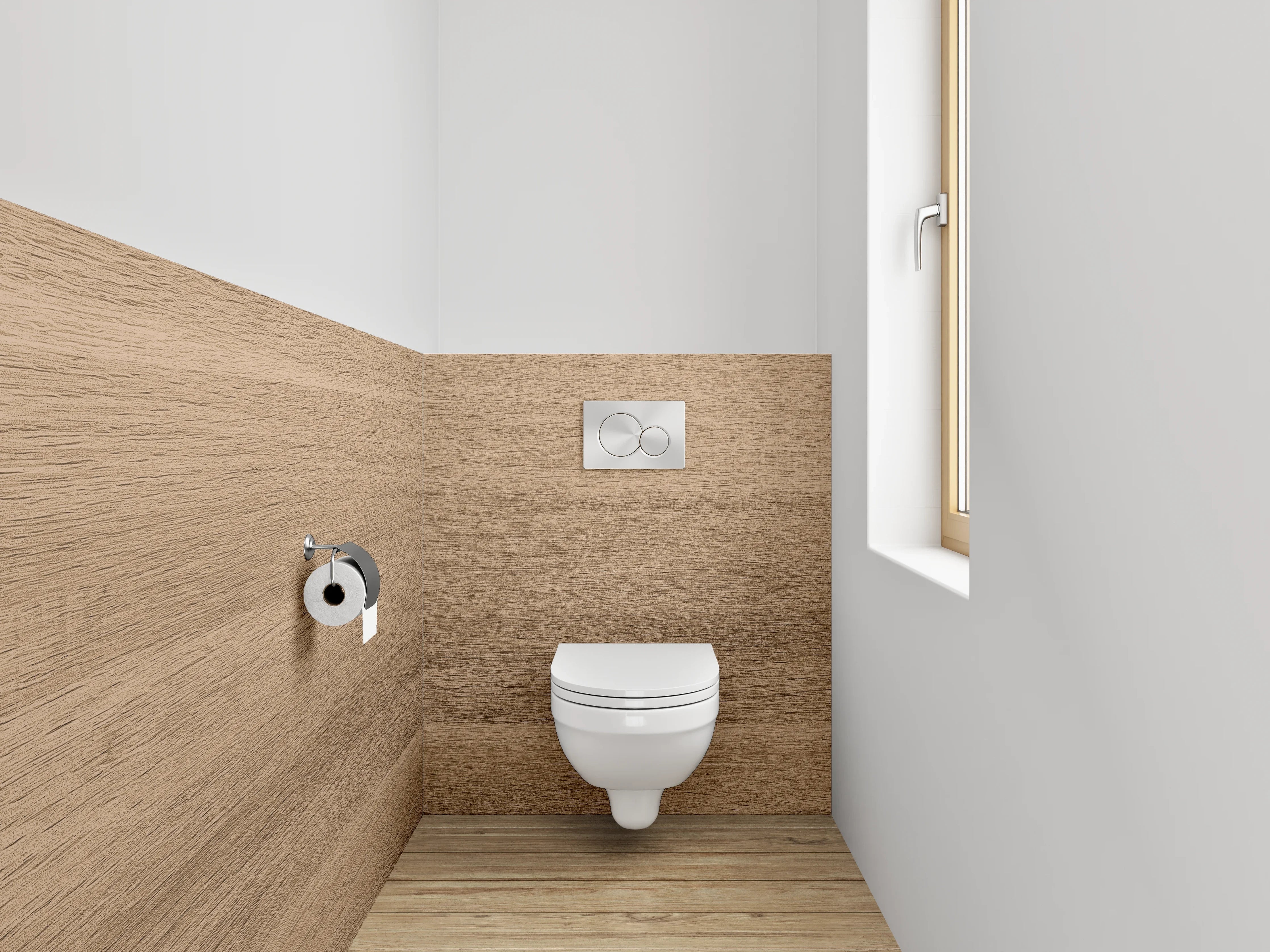 WC-Rückwand - Holzoptik Braun Dekorplatte