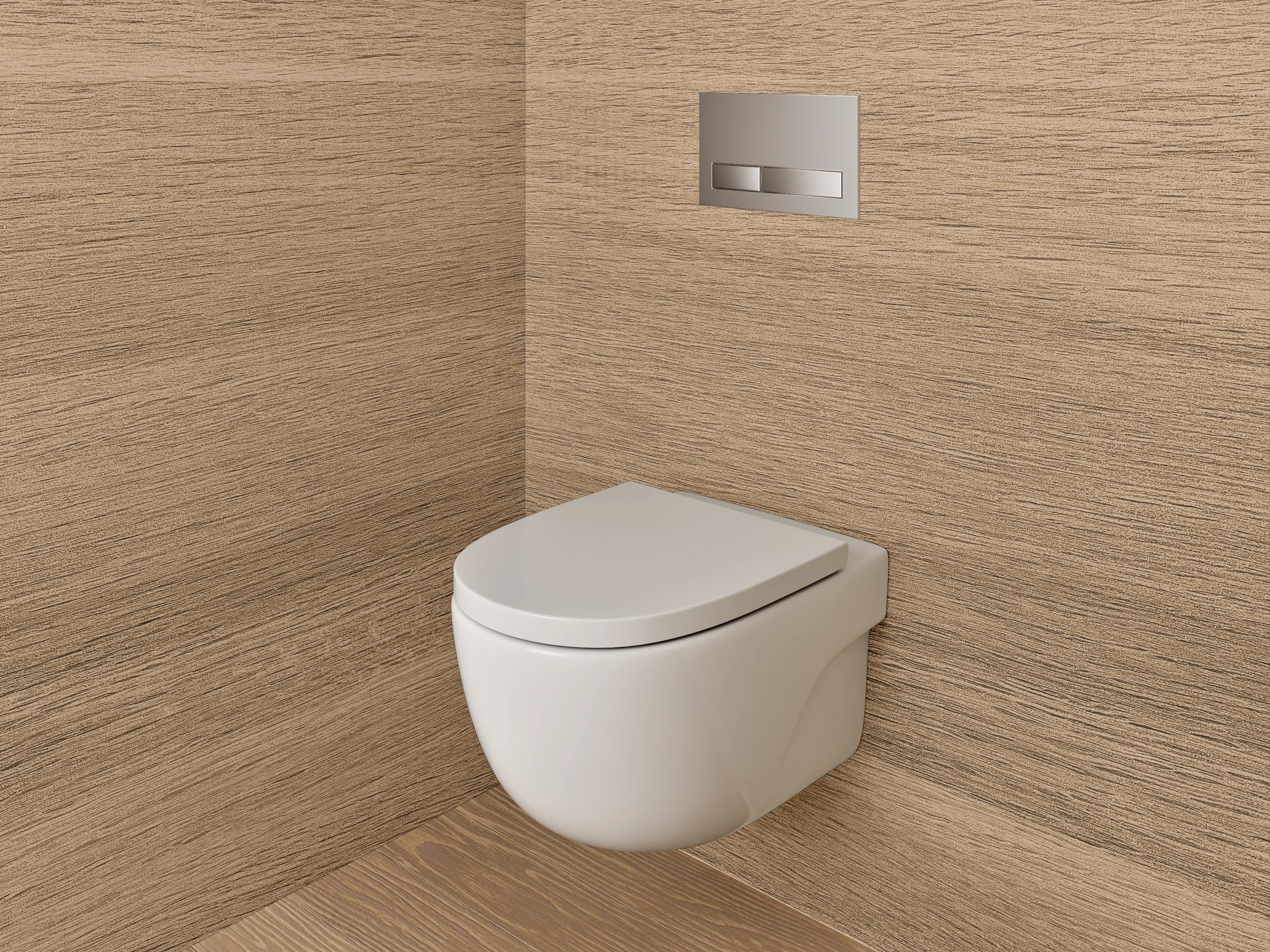 WC-Rückwand - Holzoptik Braun Dekorplatte