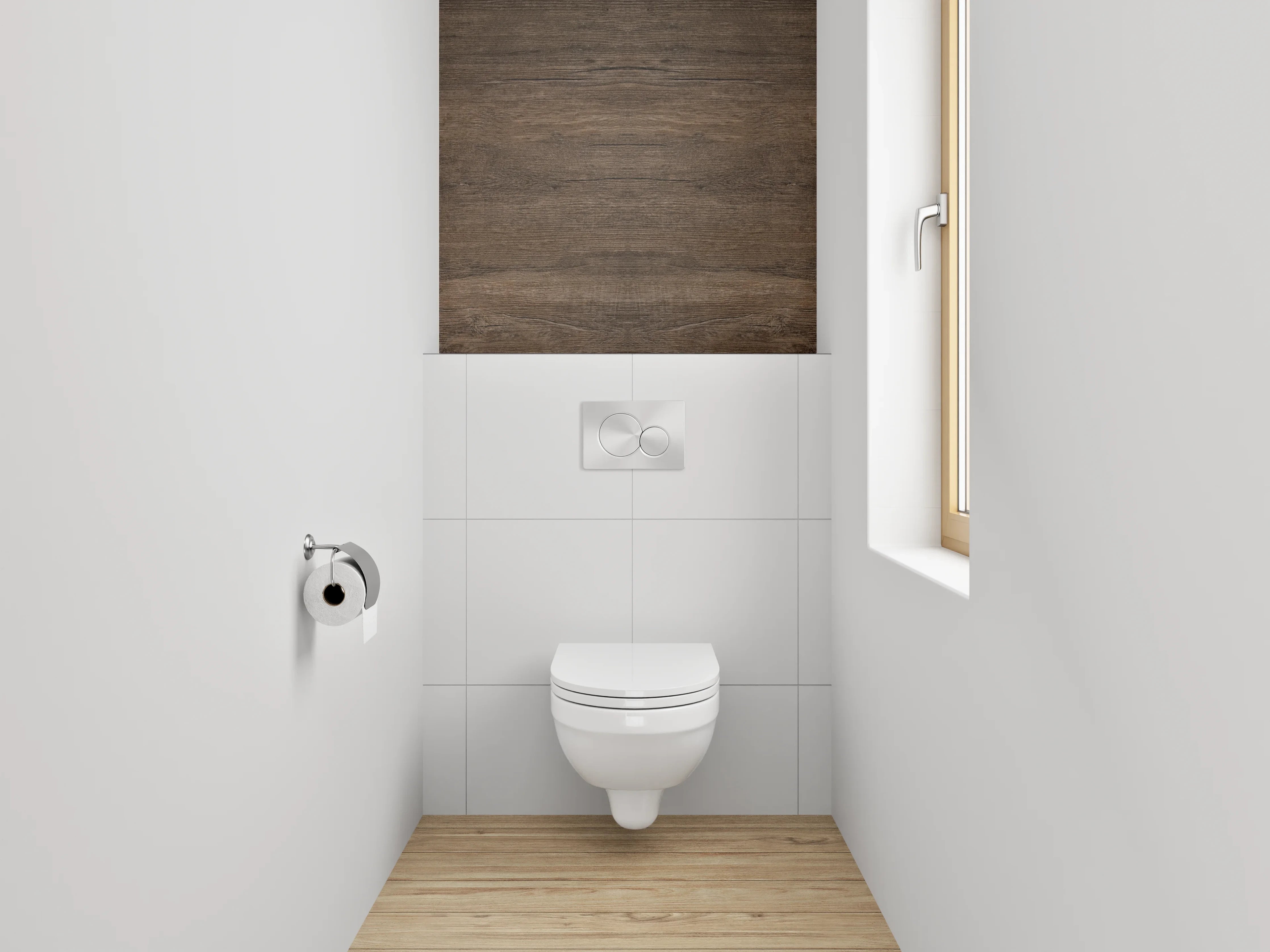 WC-Rückwand - Holzoptik Braun Fliesen Dekor