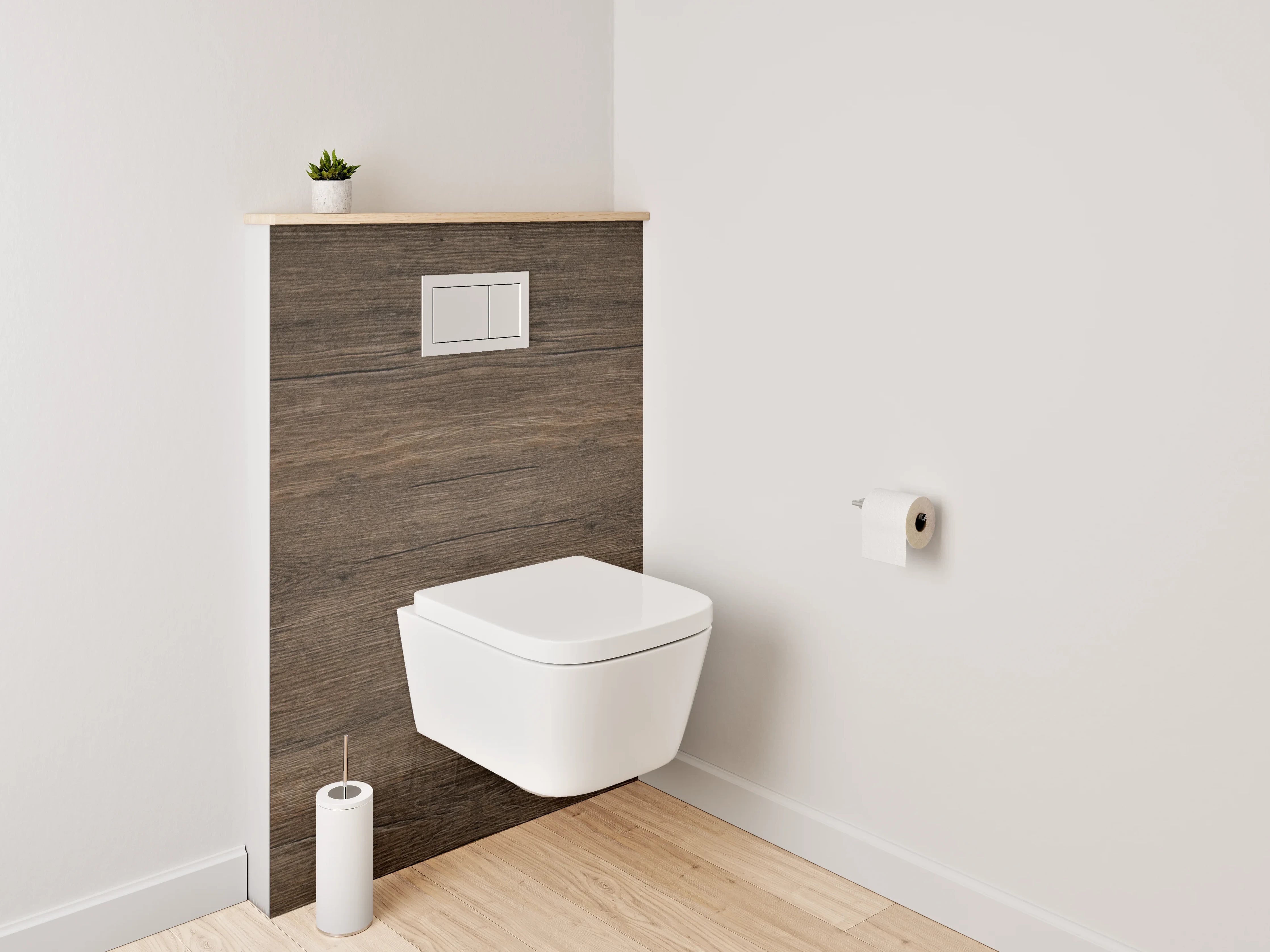 WC-Rückwand - Holzoptik Braun Fliesen Dekor