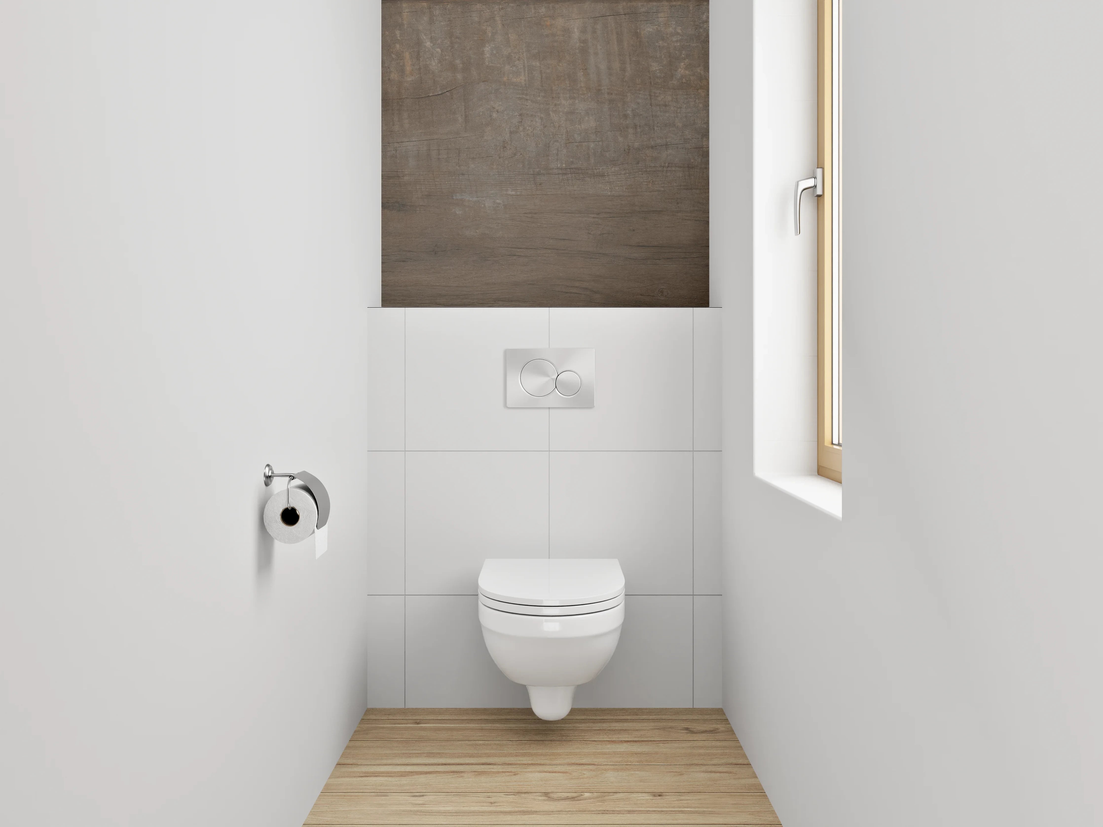 WC-Rückwand - Holzoptik Braun Fliesen