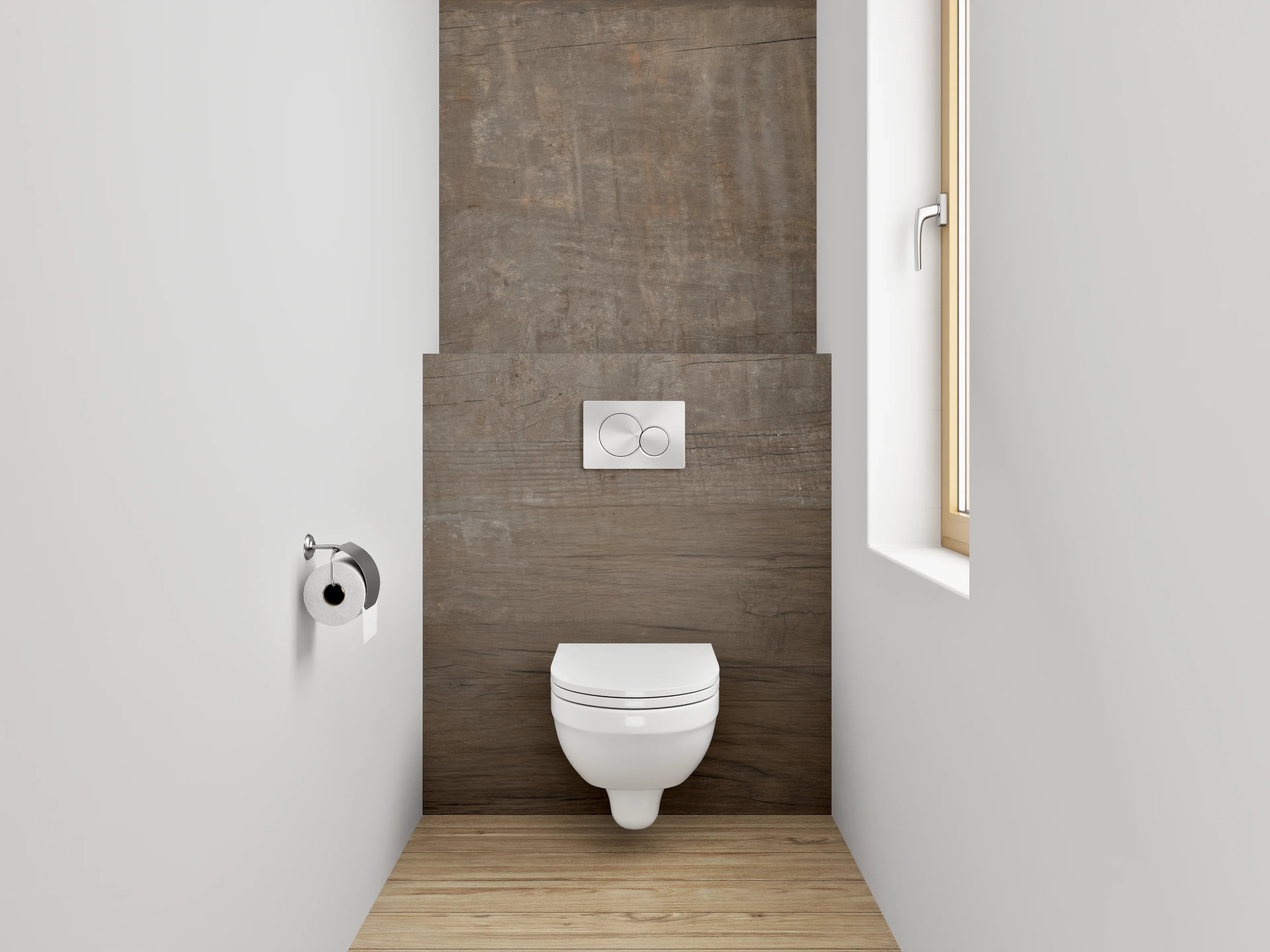 WC-Rückwand - Holzoptik Braun Fliesen