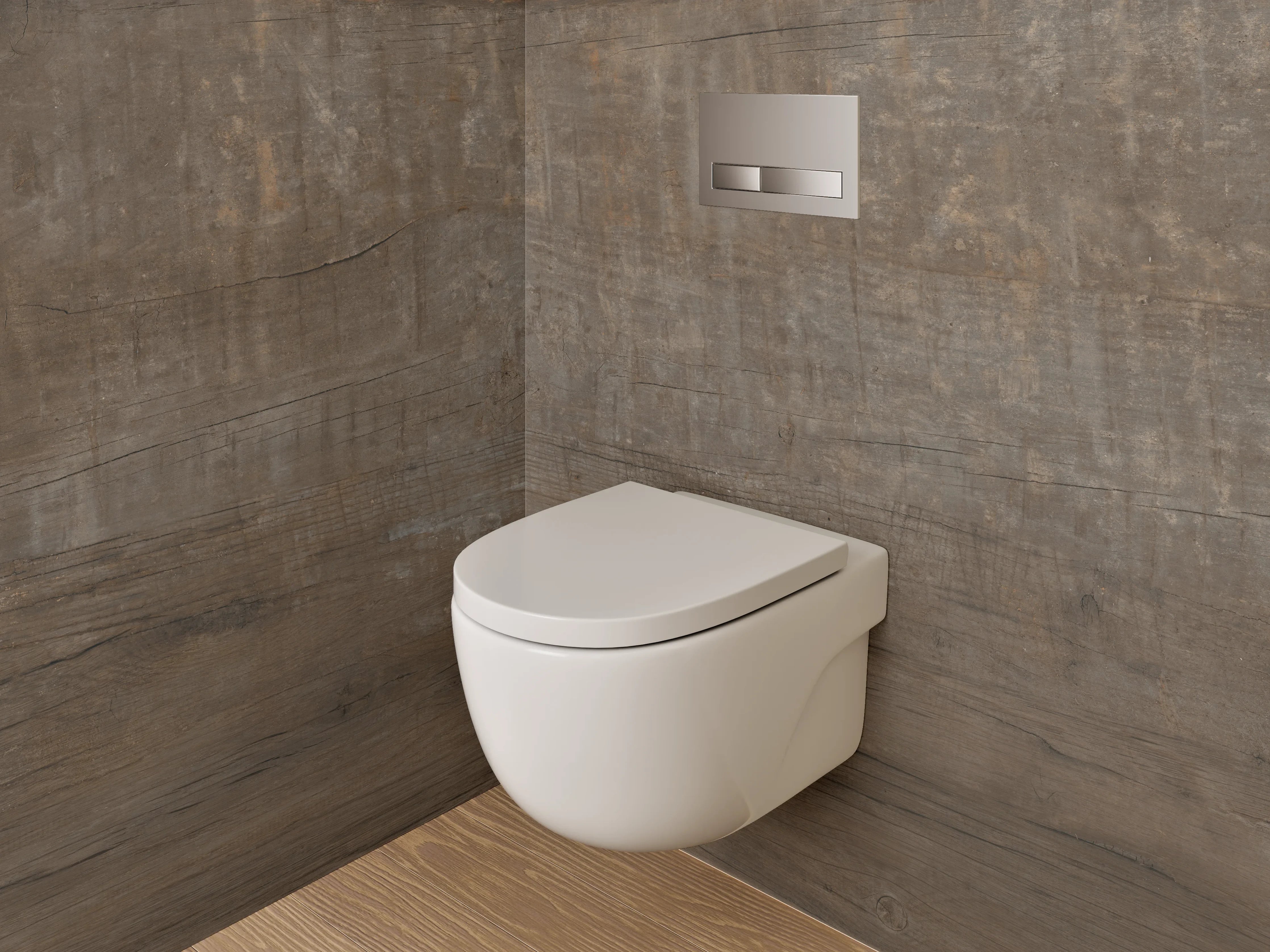 WC-Rückwand - Holzoptik Braun Fliesen
