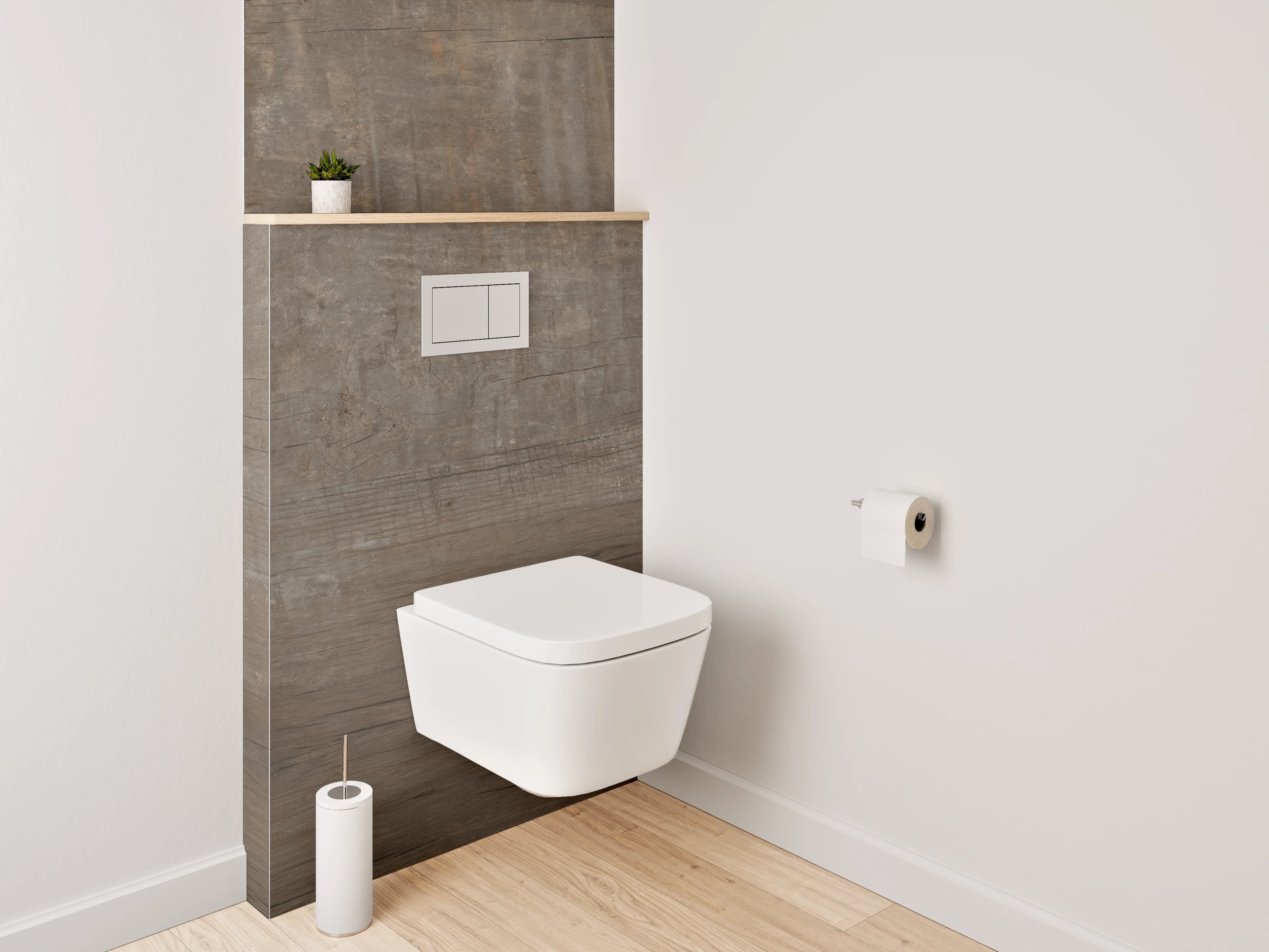 WC-Rückwand - Holzoptik Braun Fliesen