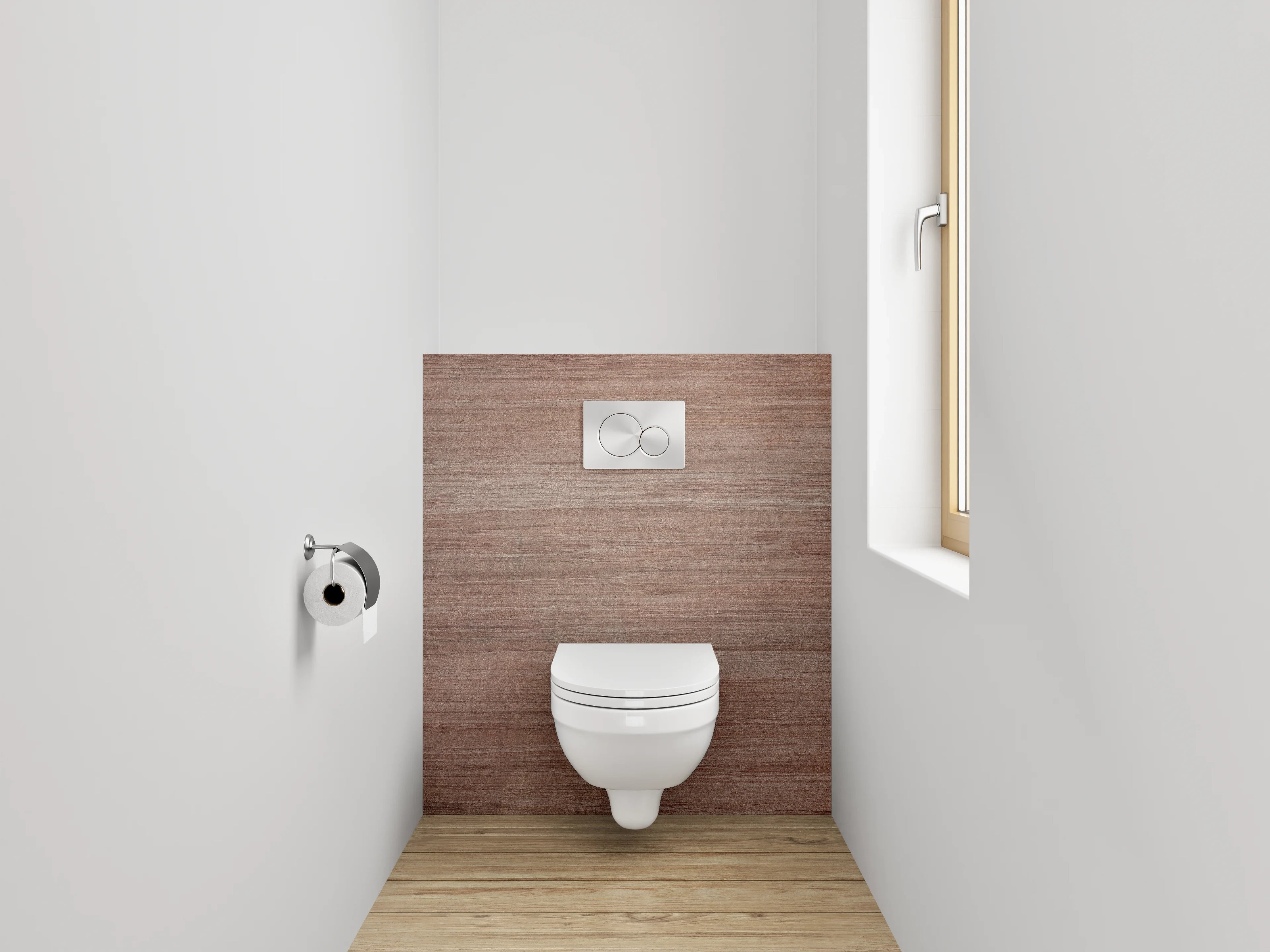 WC-Rückwand - Holzoptik Braun Modern