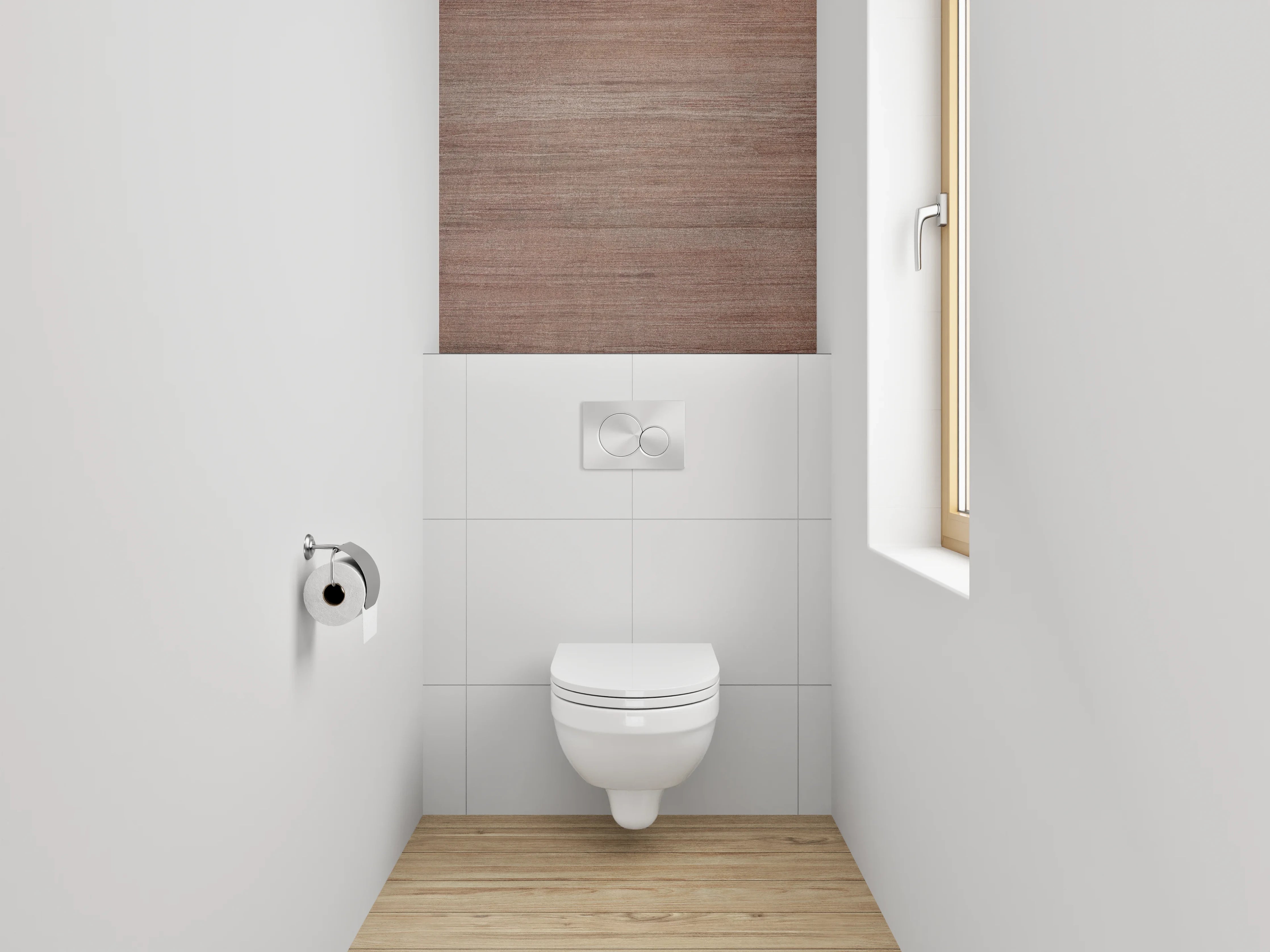 WC-Rückwand - Holzoptik Braun Modern