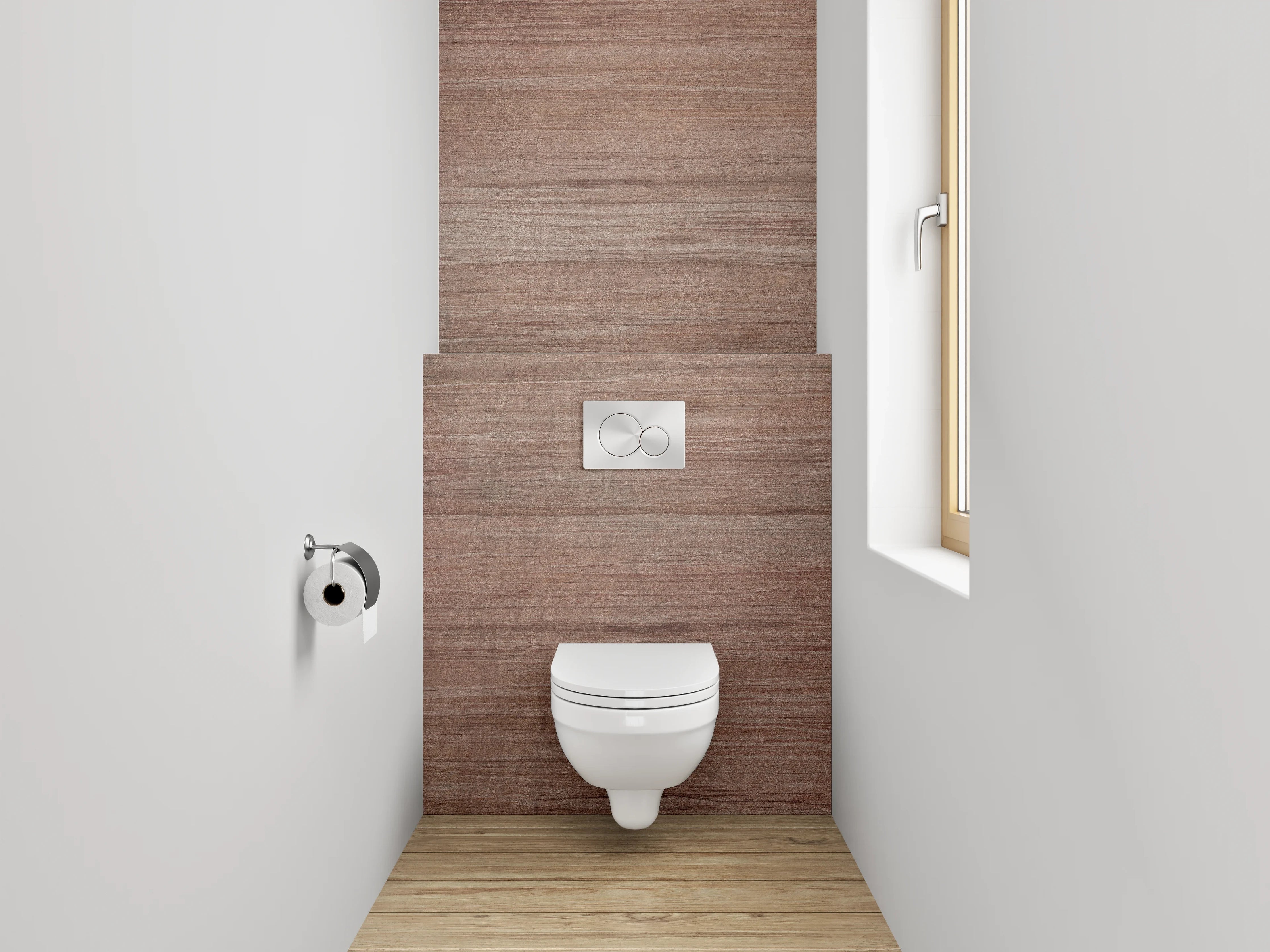WC-Rückwand - Holzoptik Braun Modern