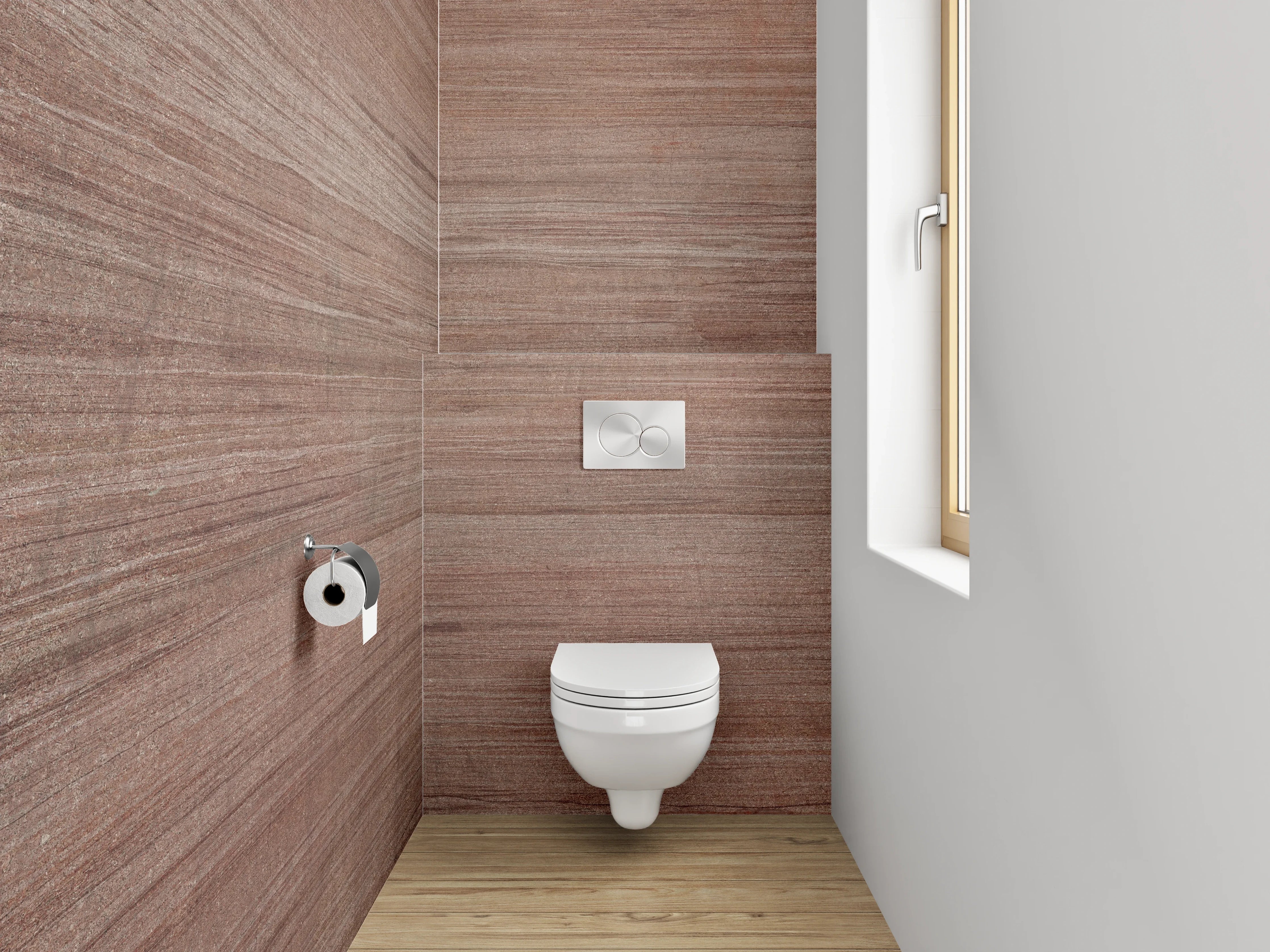 WC-Rückwand - Holzoptik Braun Modern
