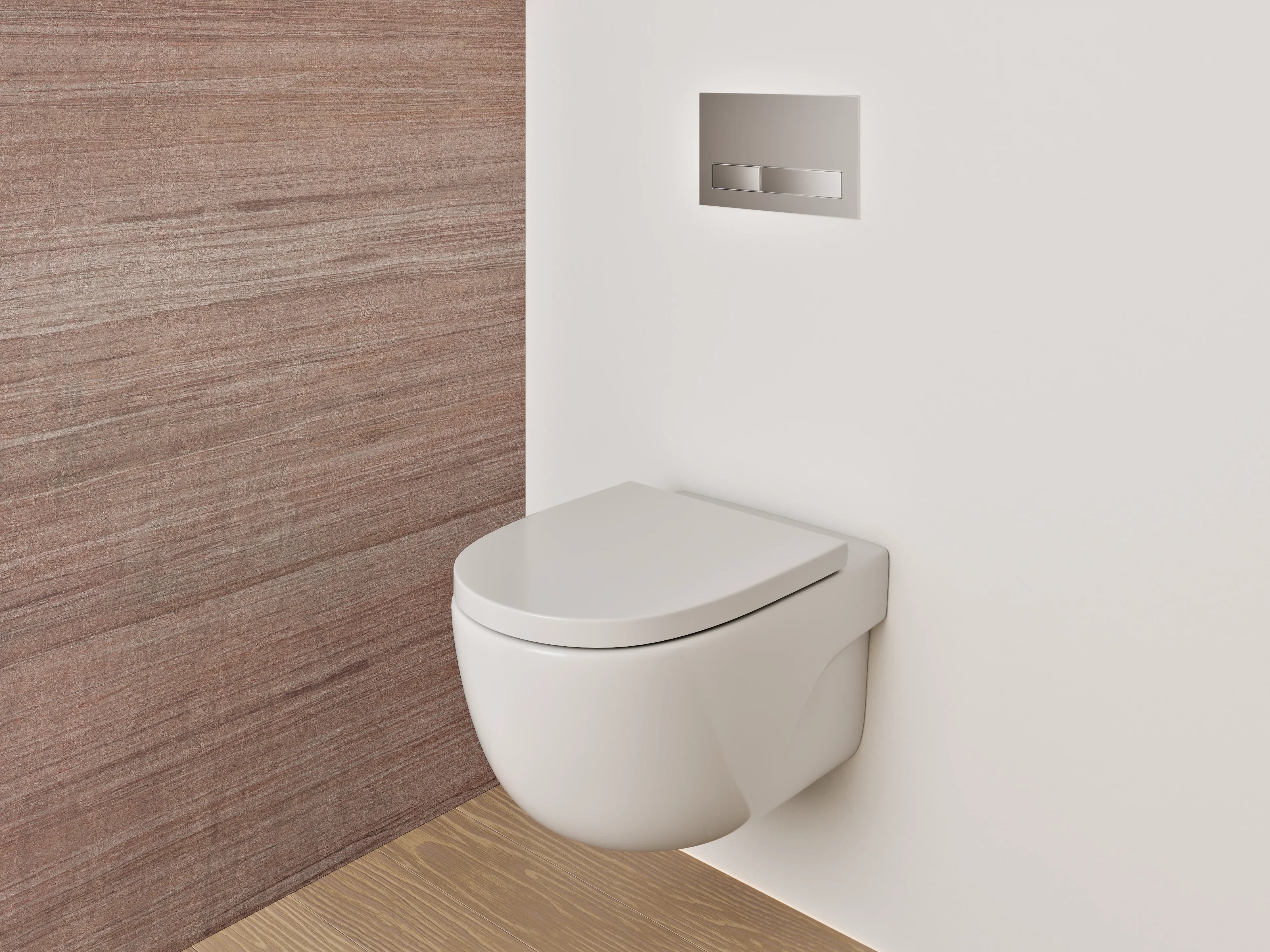 WC-Rückwand - Holzoptik Braun Modern