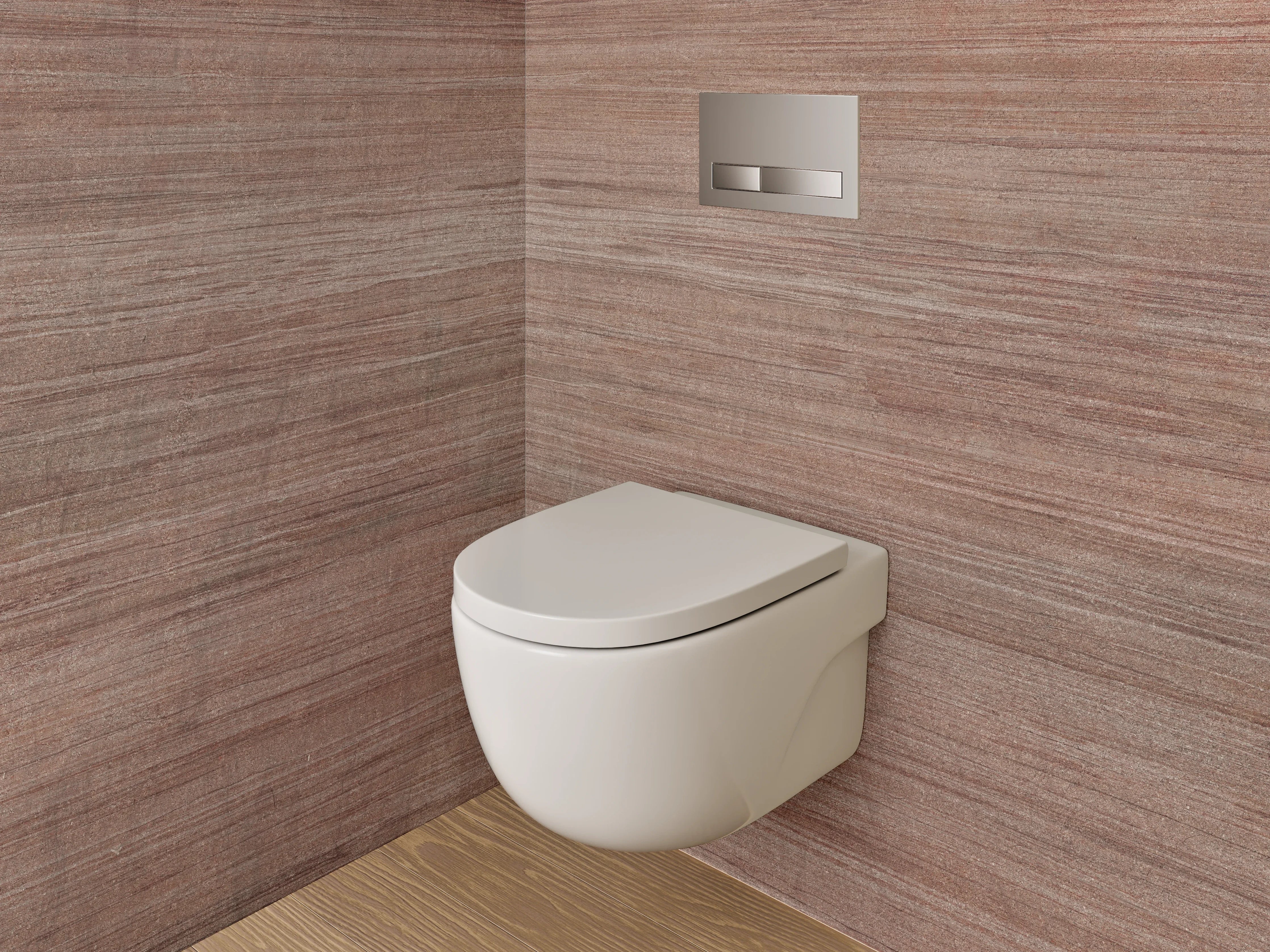 WC-Rückwand - Holzoptik Braun Modern