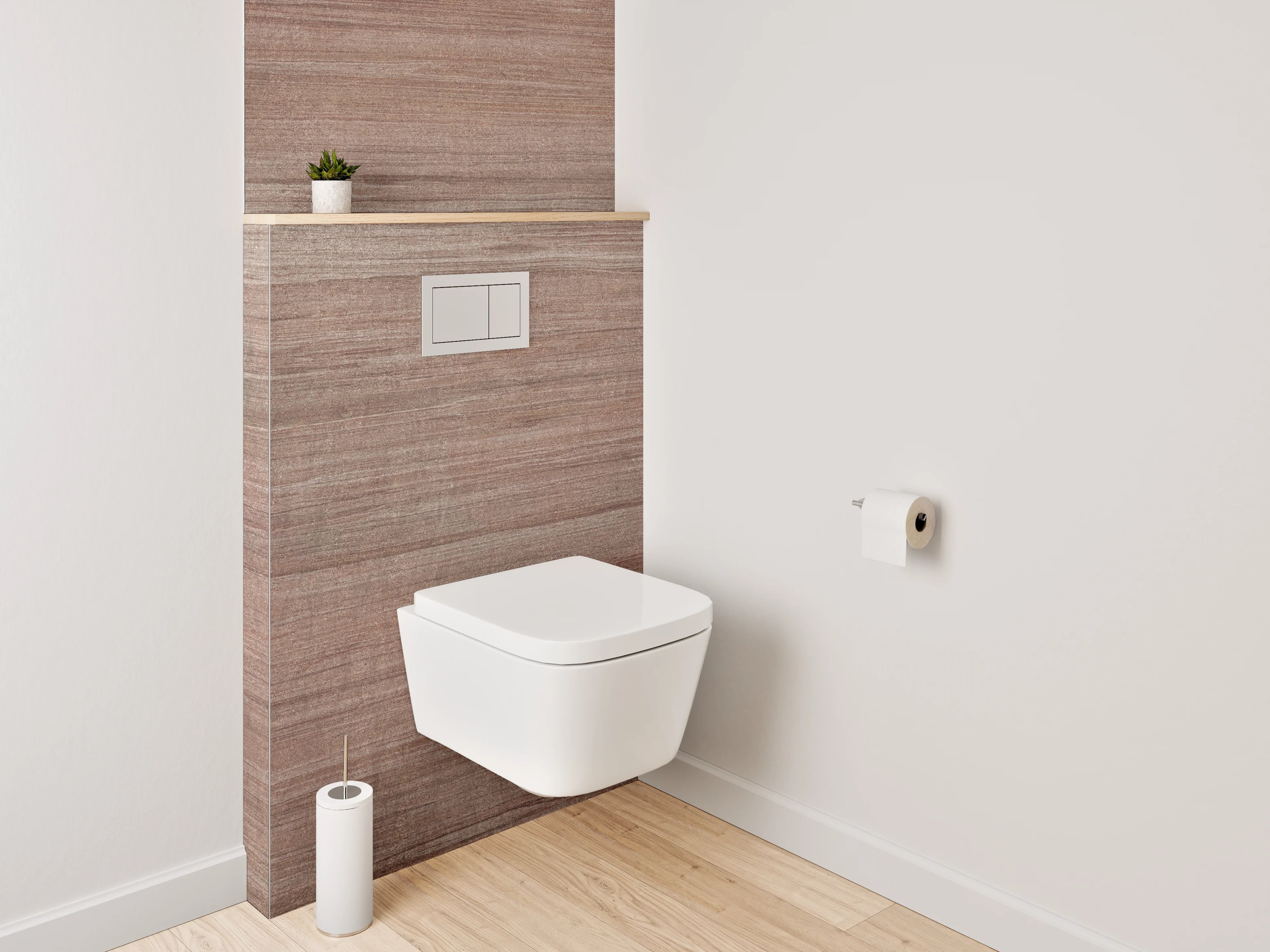 WC-Rückwand - Holzoptik Braun Modern