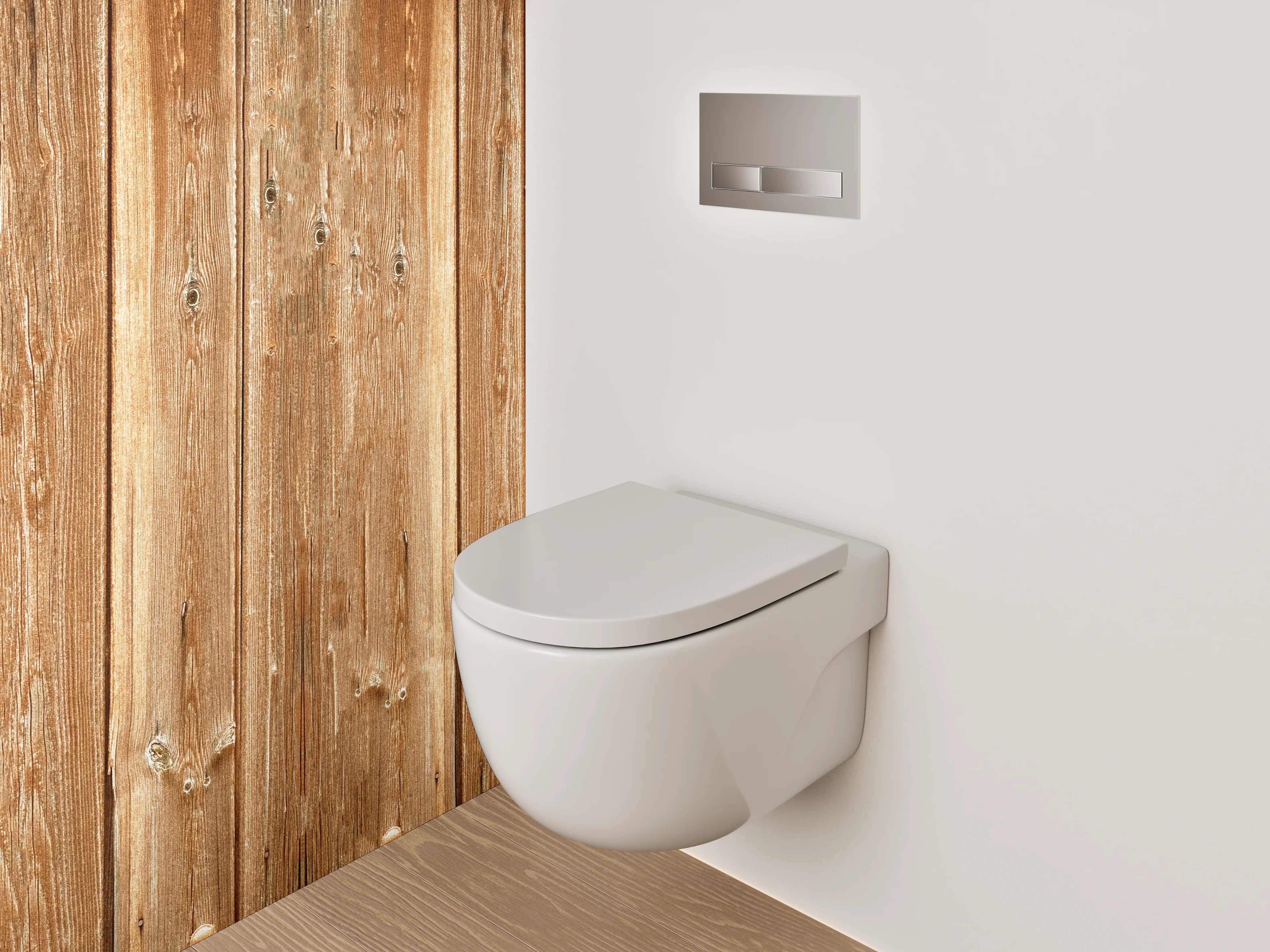 WC-Rückwand - Holzoptik Braun Vertikale Paneele