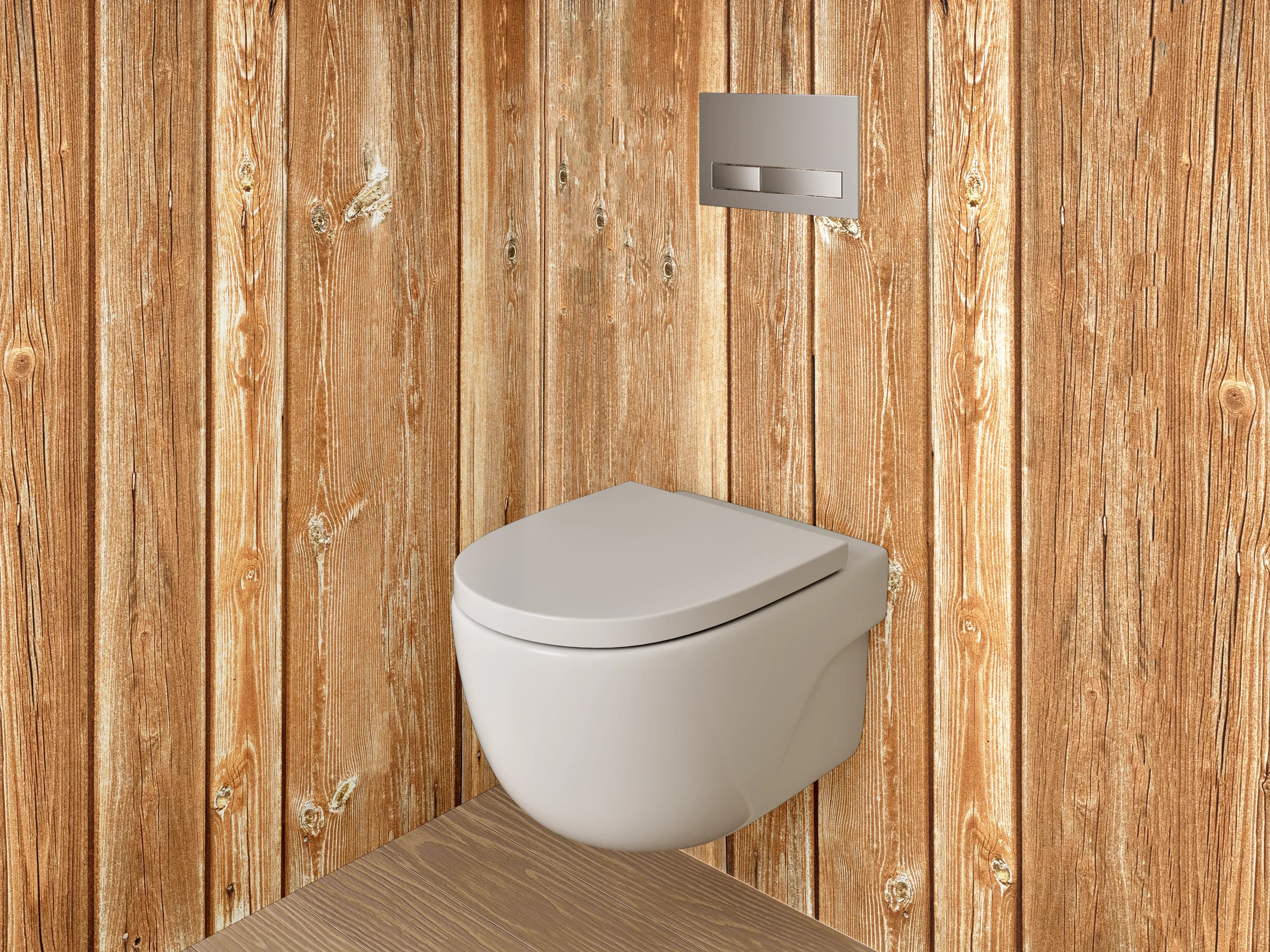 WC-Rückwand - Holzoptik Braun Vertikale Paneele