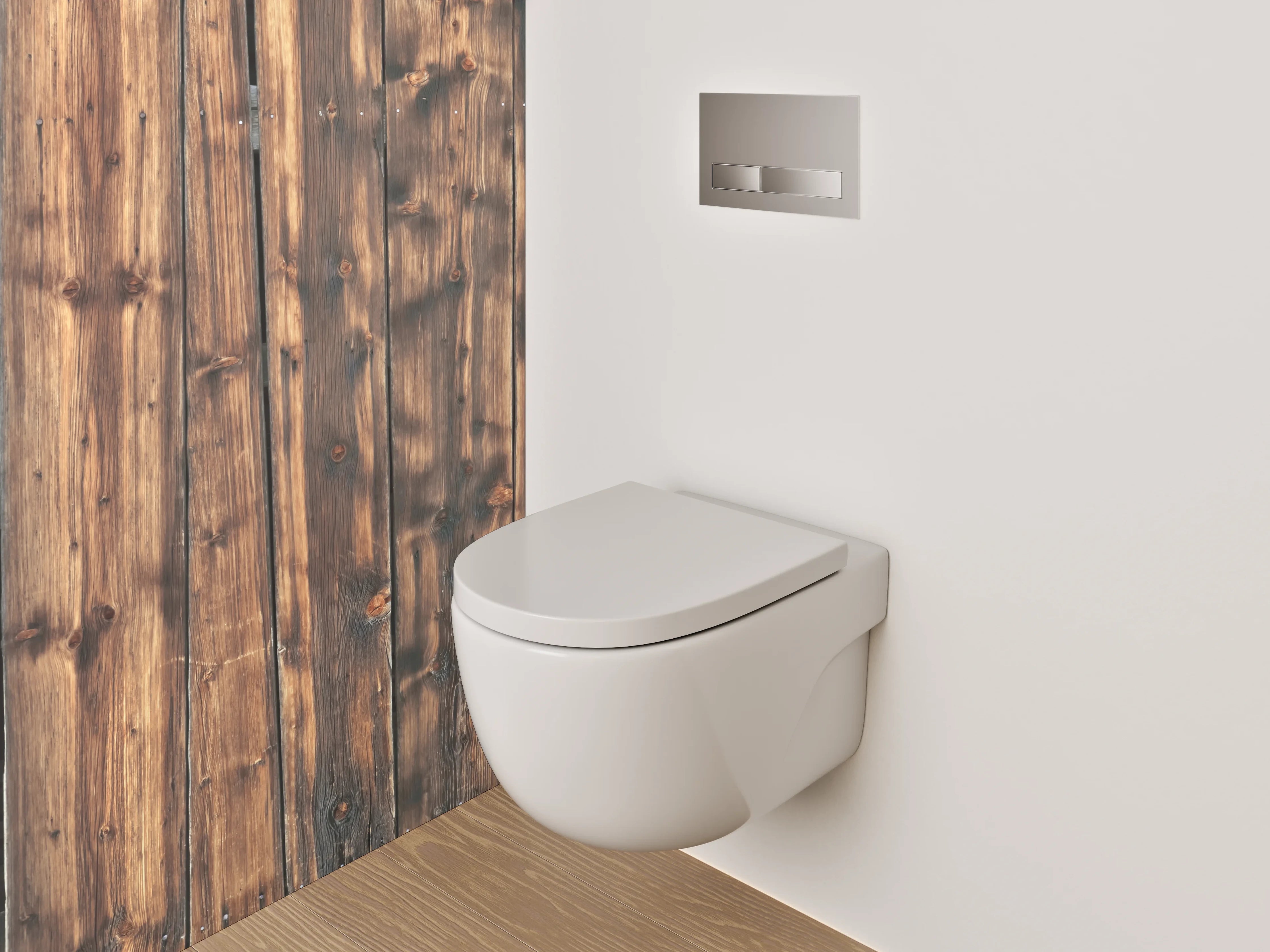WC-Rückwand - Holzoptik-Design braun rustikal
