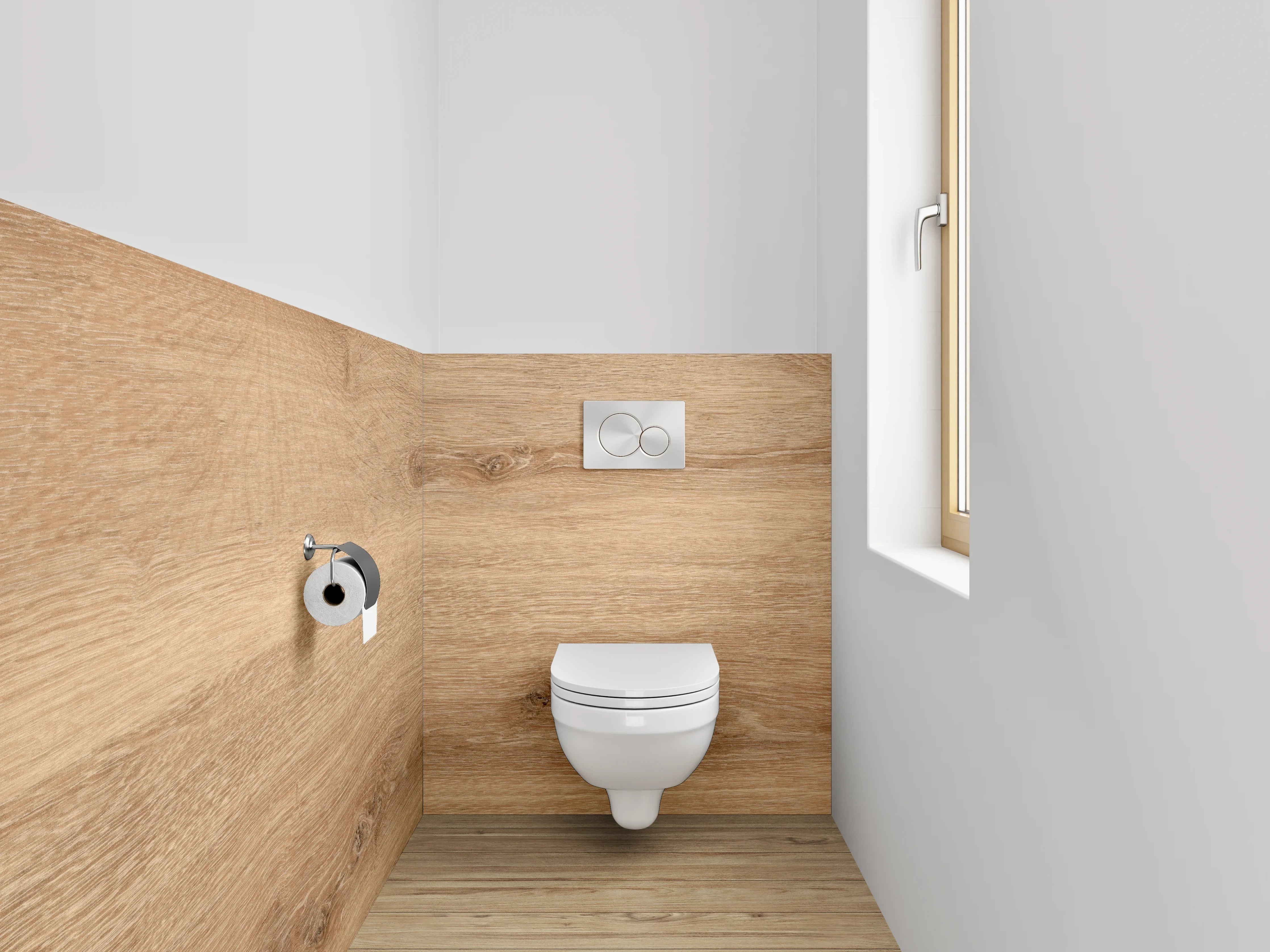 WC-Rückwand - Holzoptik Eiche natürlich