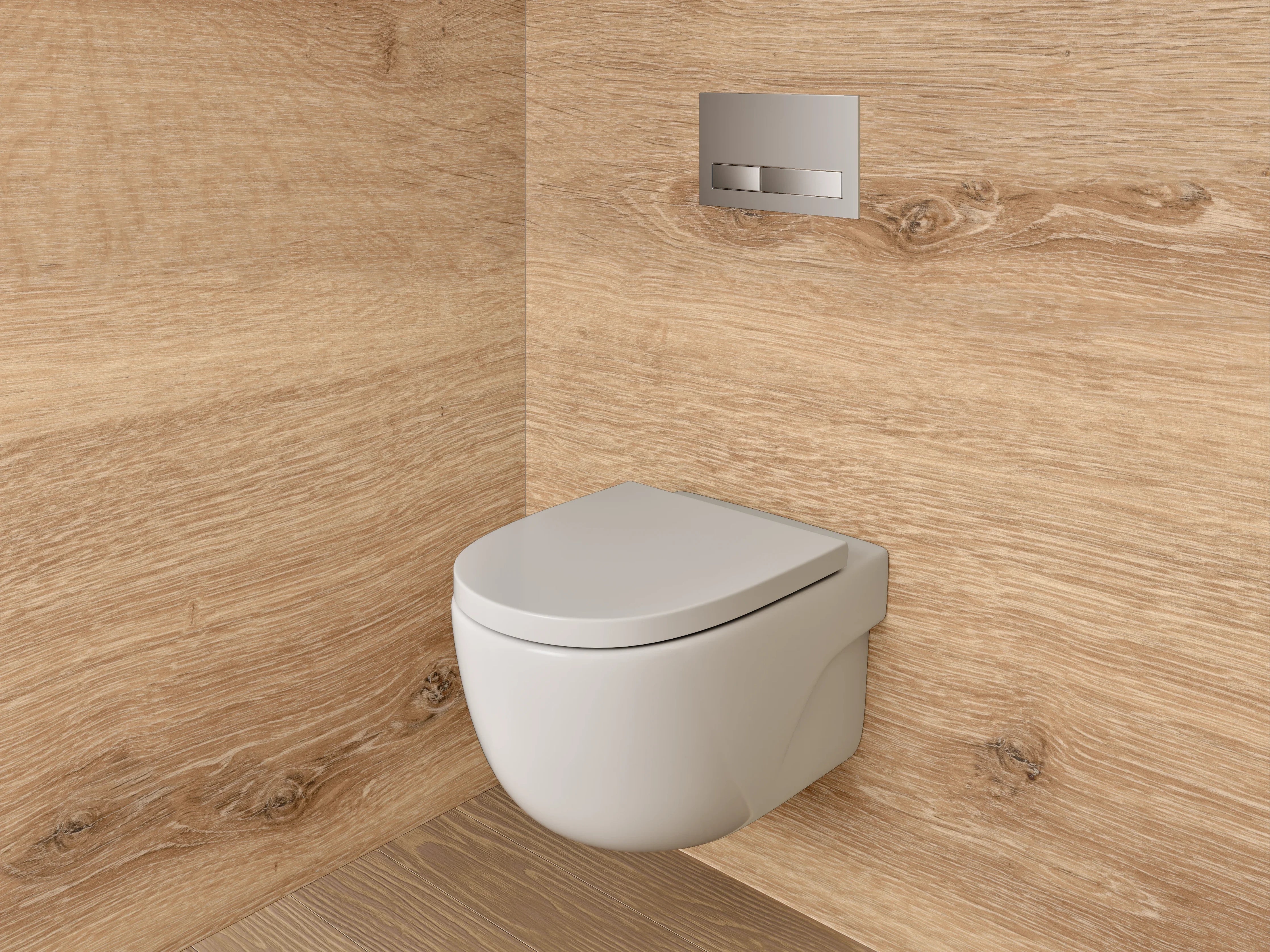 WC-Rückwand - Holzoptik Eiche natürlich