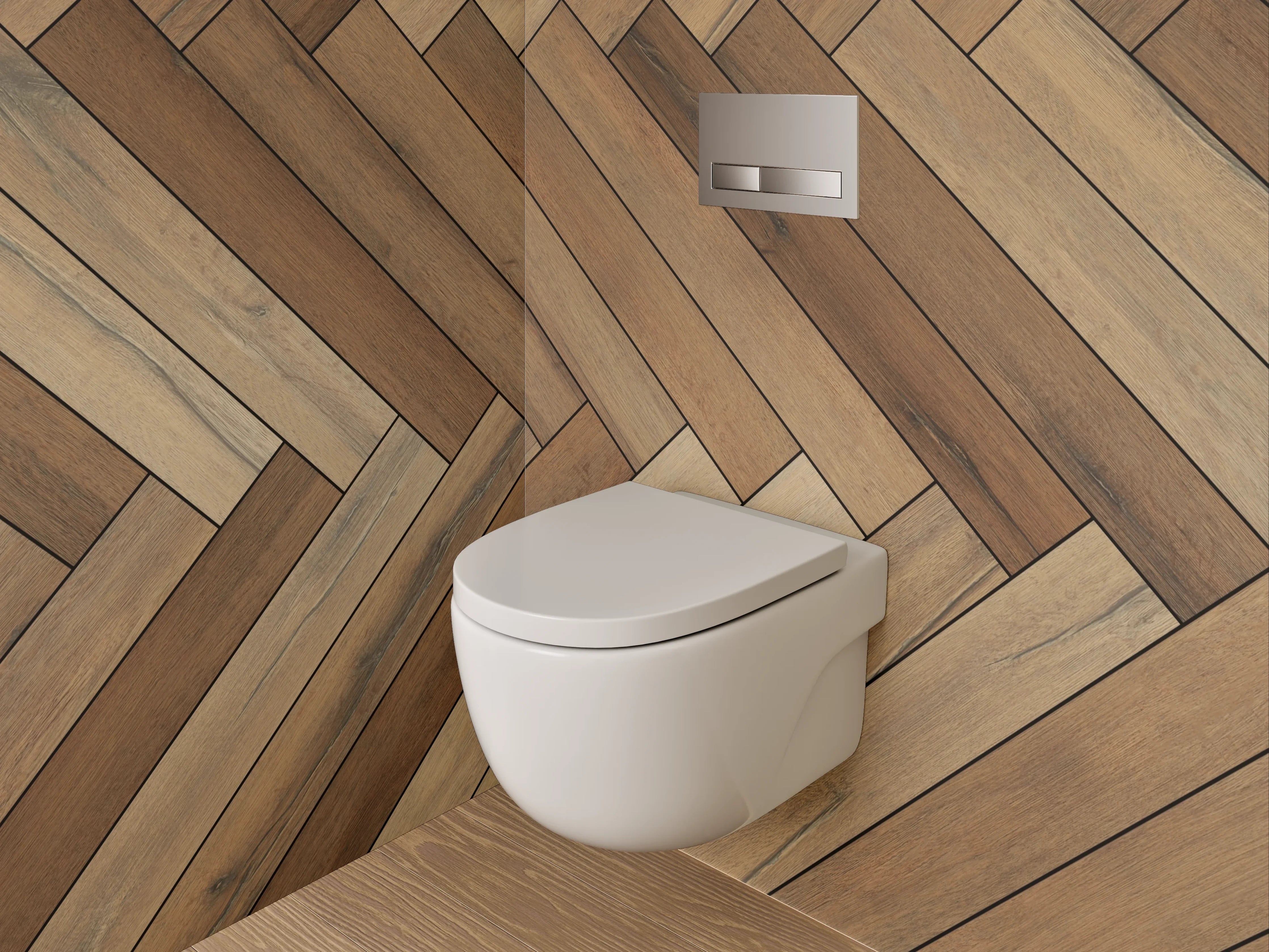 WC-Rückwand - Holzoptik Fischgrät Muster