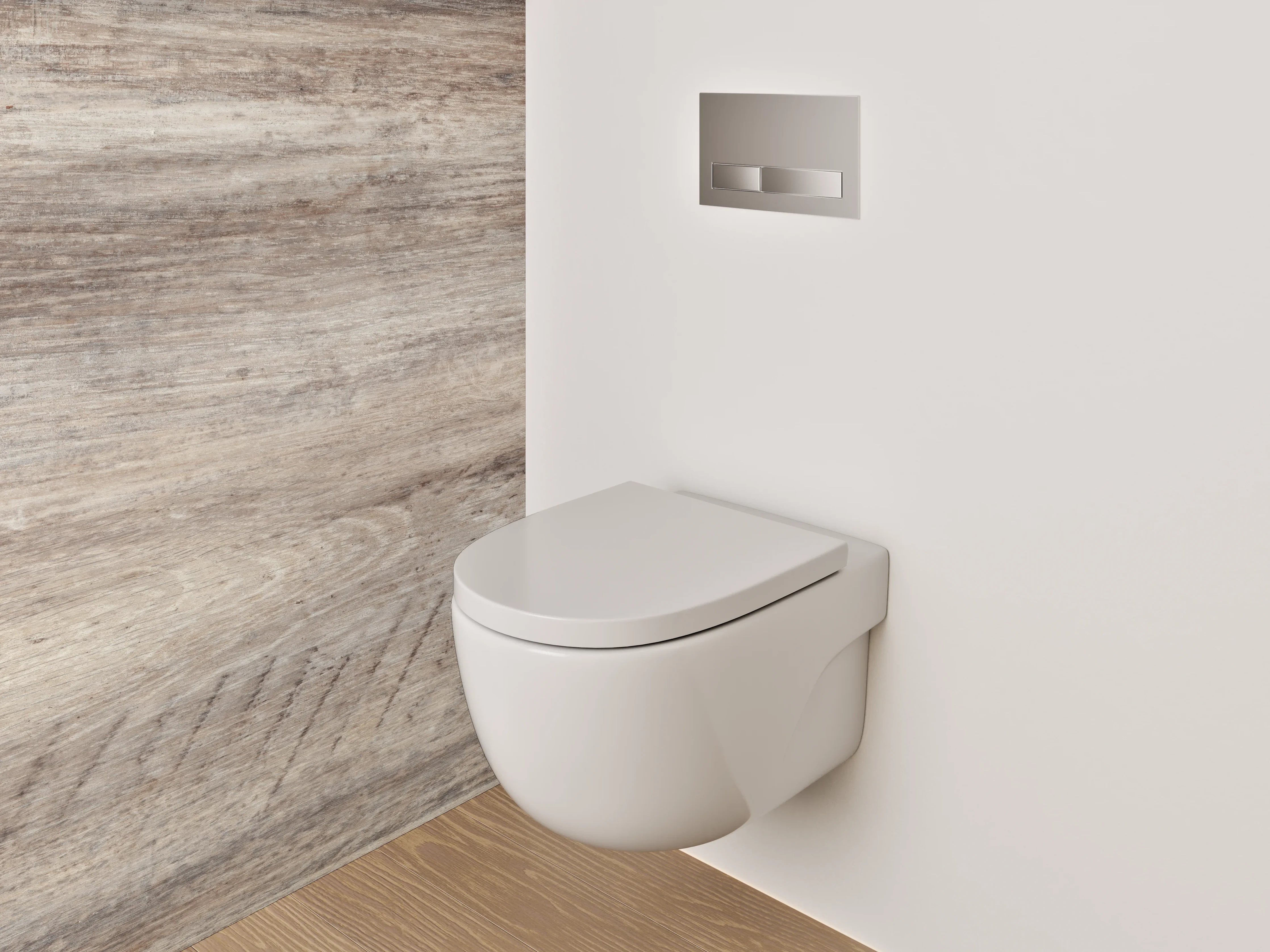 WC-Rückwand - Holzoptik Fliese Beige Grau Braun