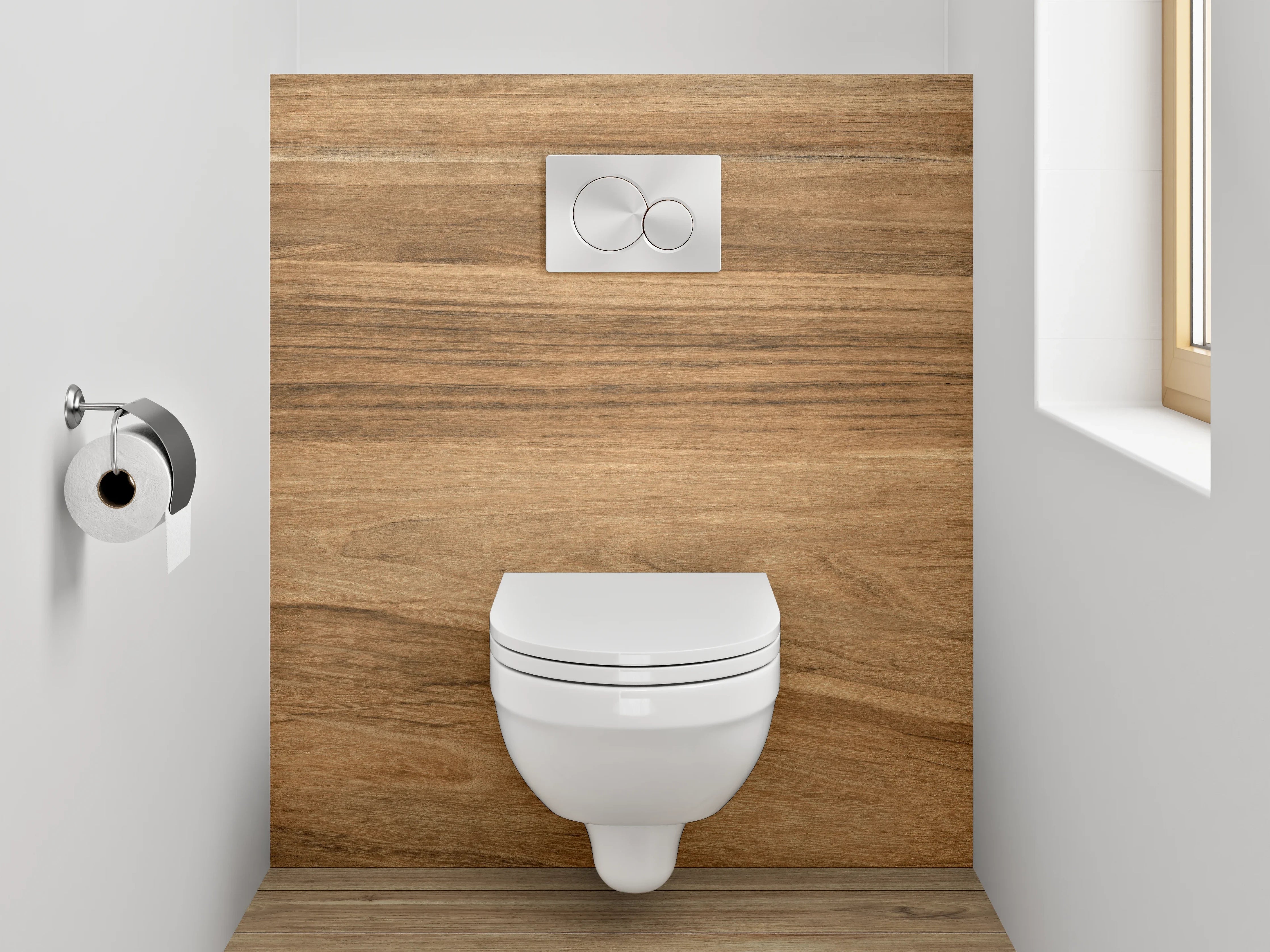 WC-Rückwand - Holzoptik Fliese Braun Natur