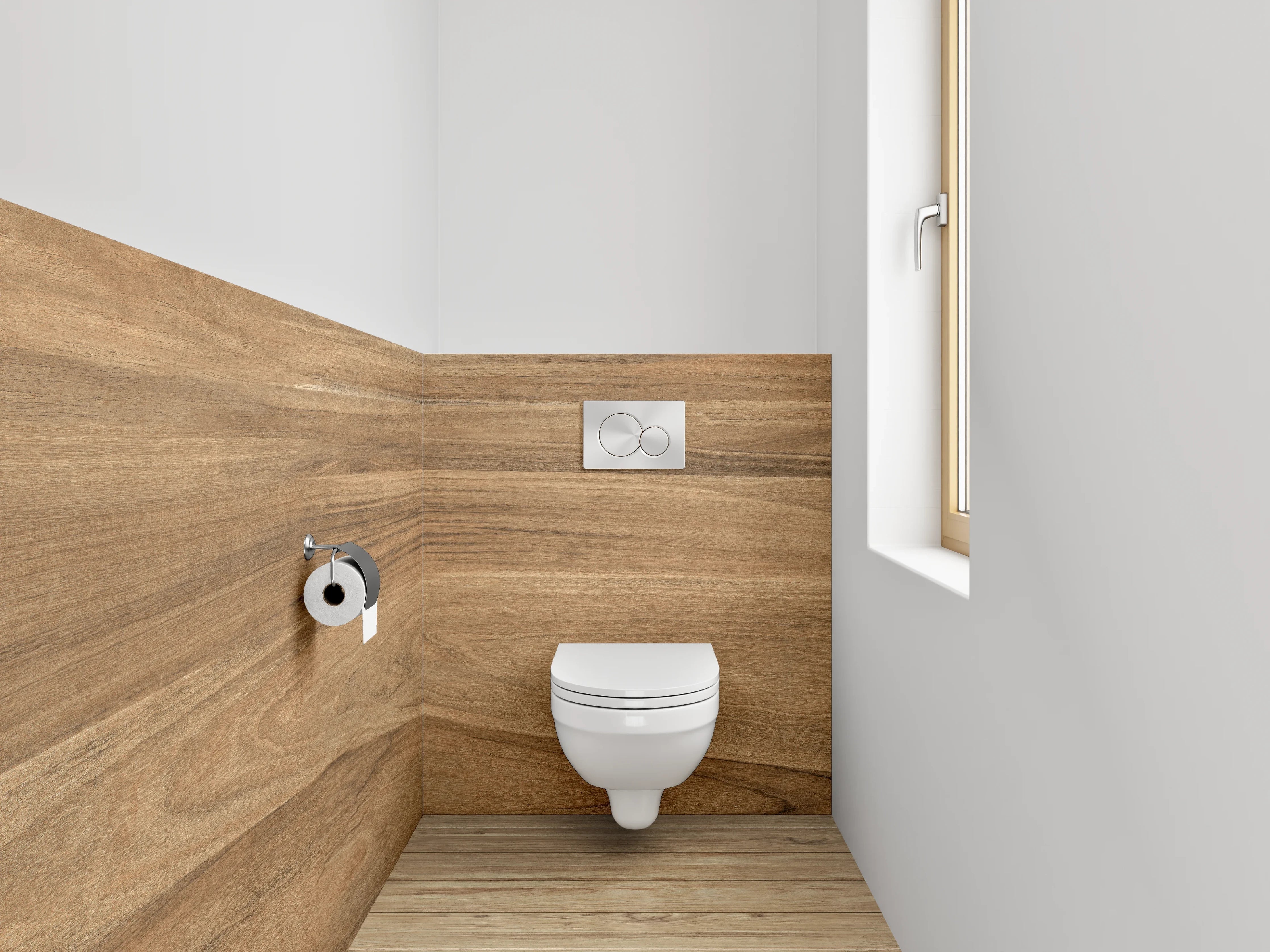 WC-Rückwand - Holzoptik Fliese Braun Natur