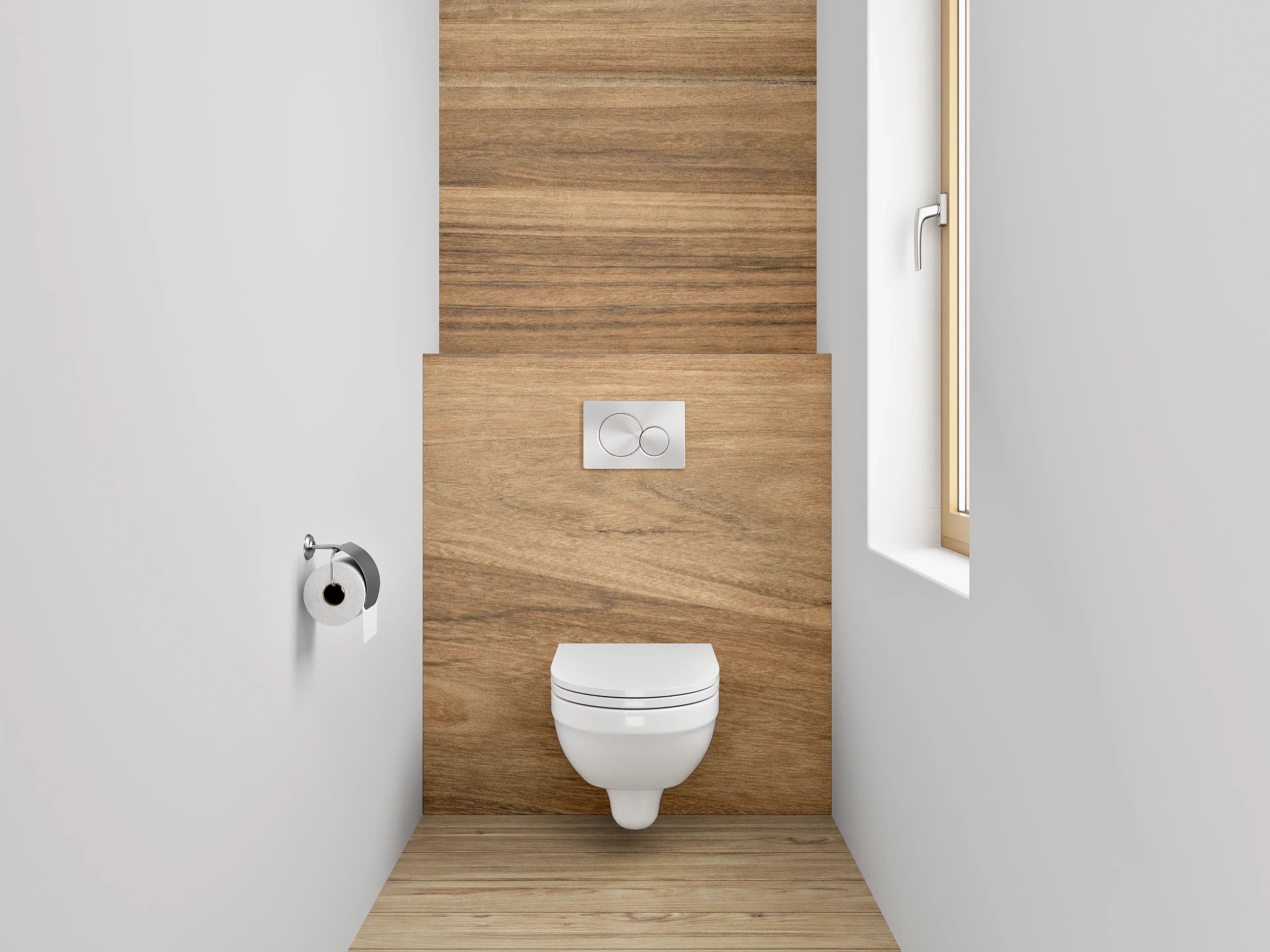 WC-Rückwand - Holzoptik Fliese Braun Natur