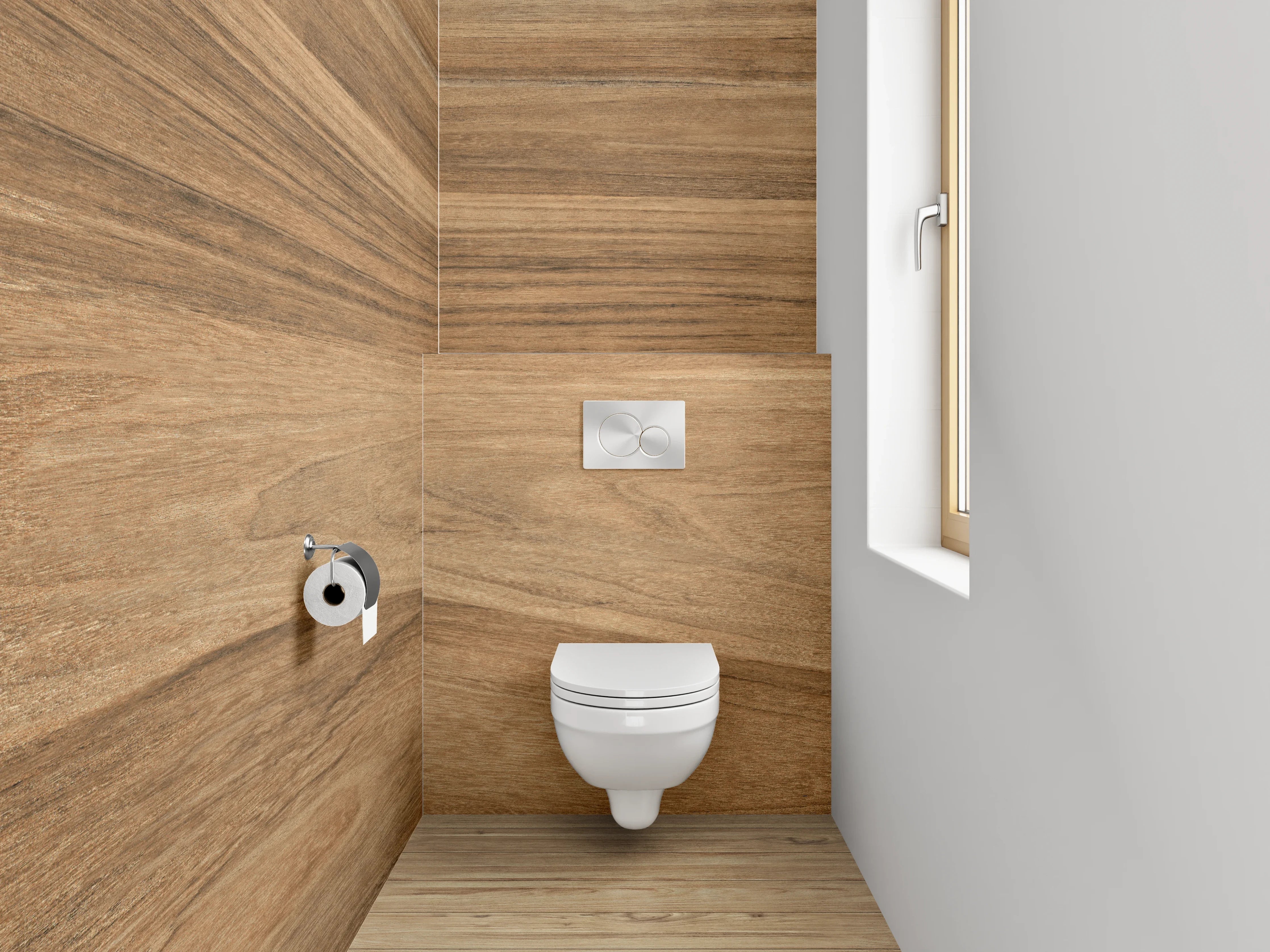 WC-Rückwand - Holzoptik Fliese Braun Natur