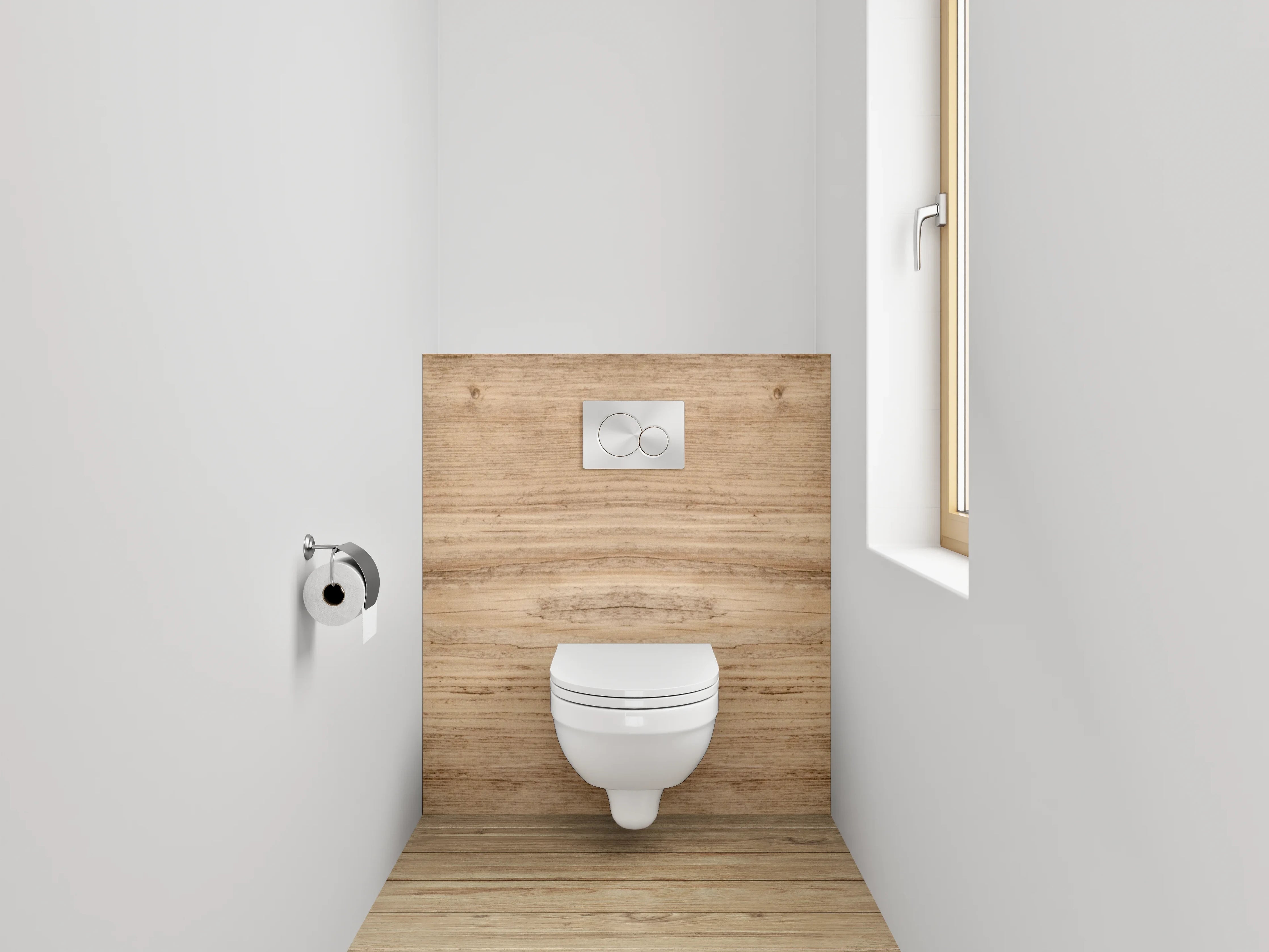 WC-Rückwand - Holzoptik Natur Braun