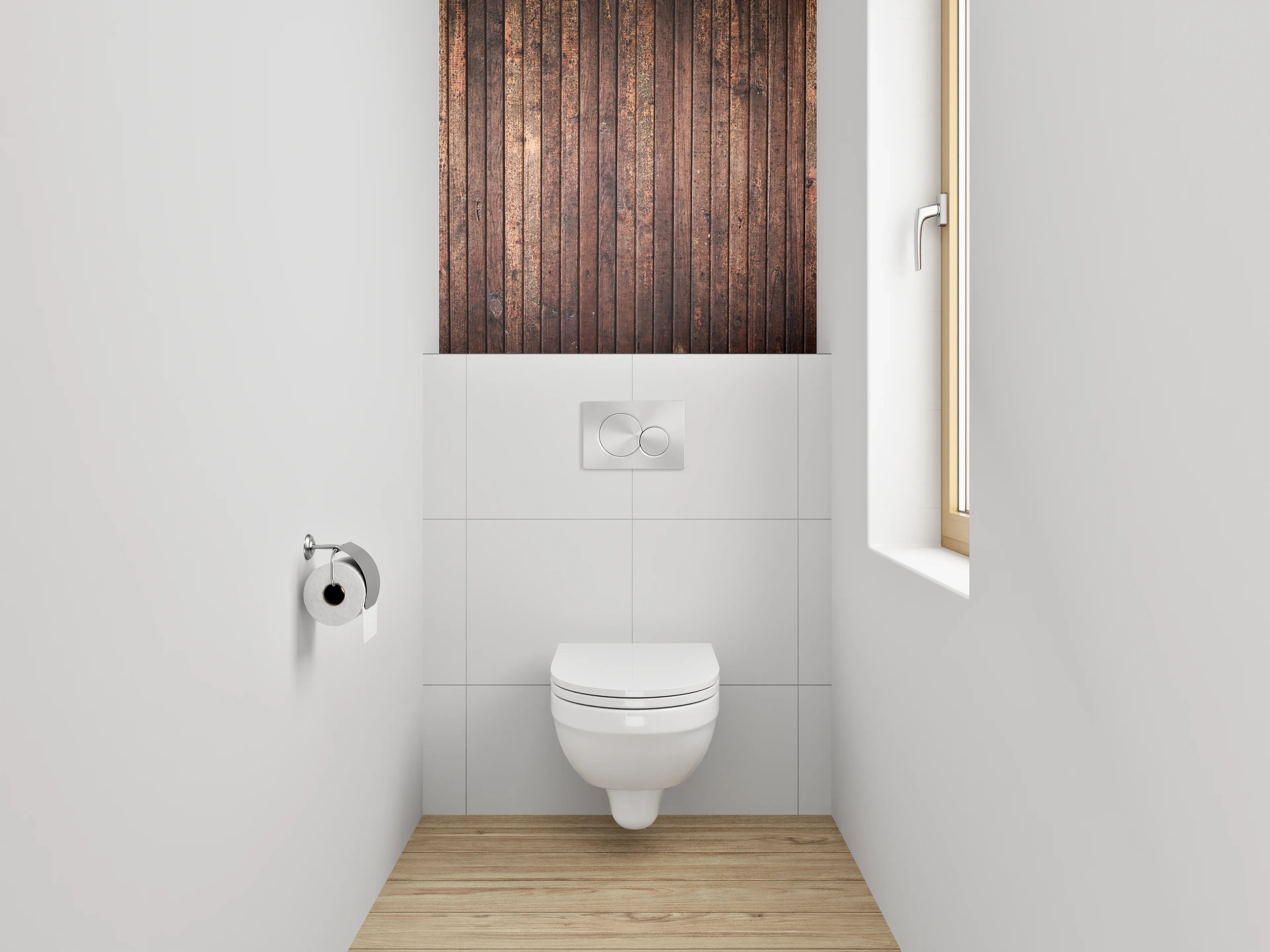 WC-Rückwand - Holzoptik Wandpaneel Braun Natur