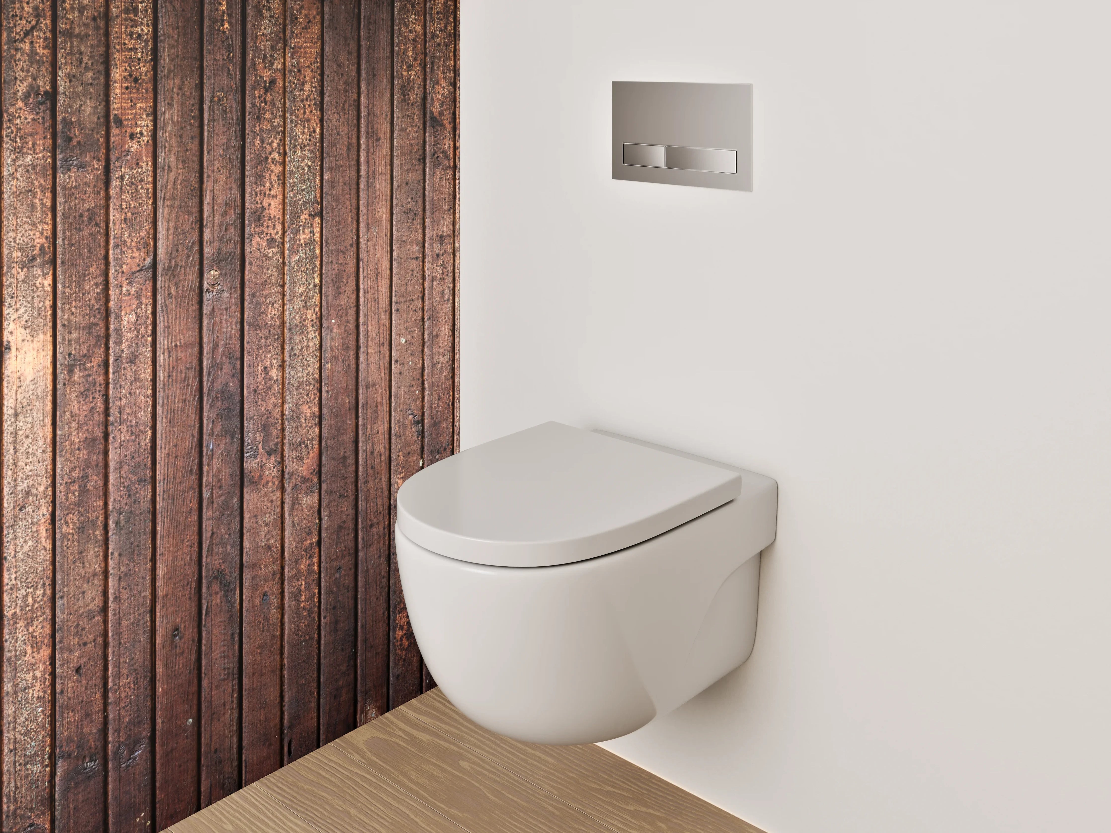 WC-Rückwand - Holzoptik Wandpaneel Braun Natur