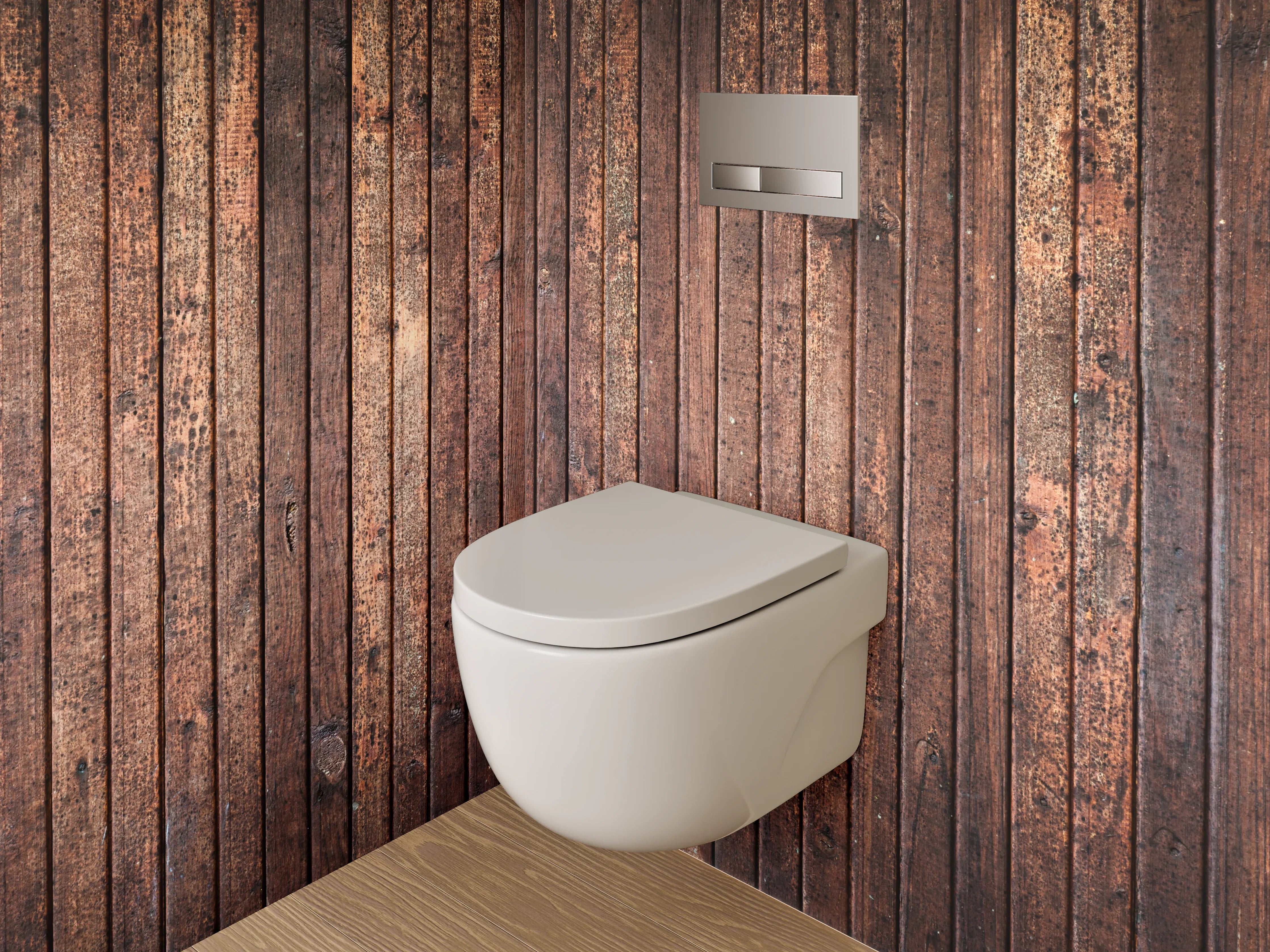 WC-Rückwand - Holzoptik Wandpaneel Braun Natur