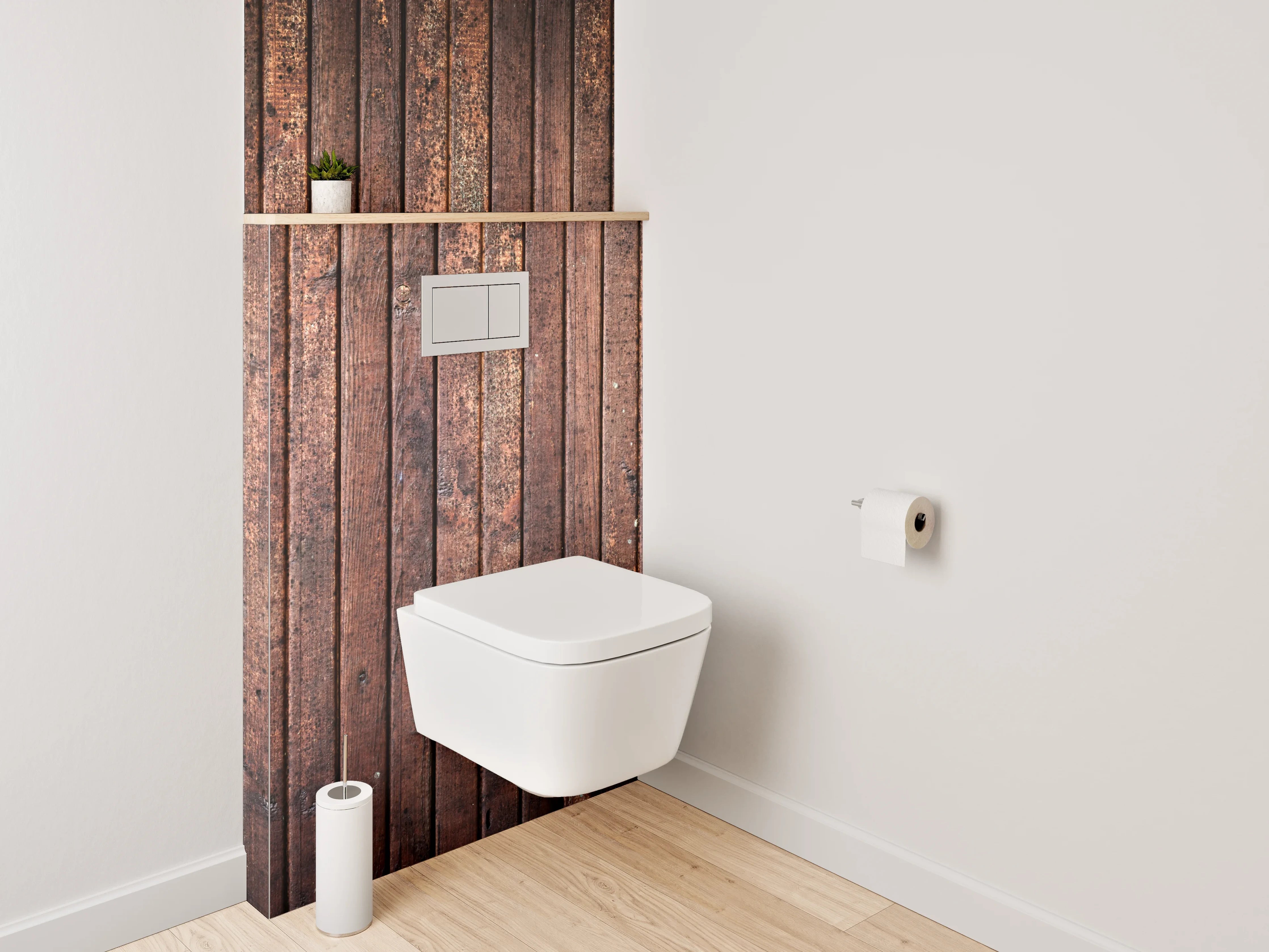 WC-Rückwand - Holzoptik Wandpaneel Braun Natur