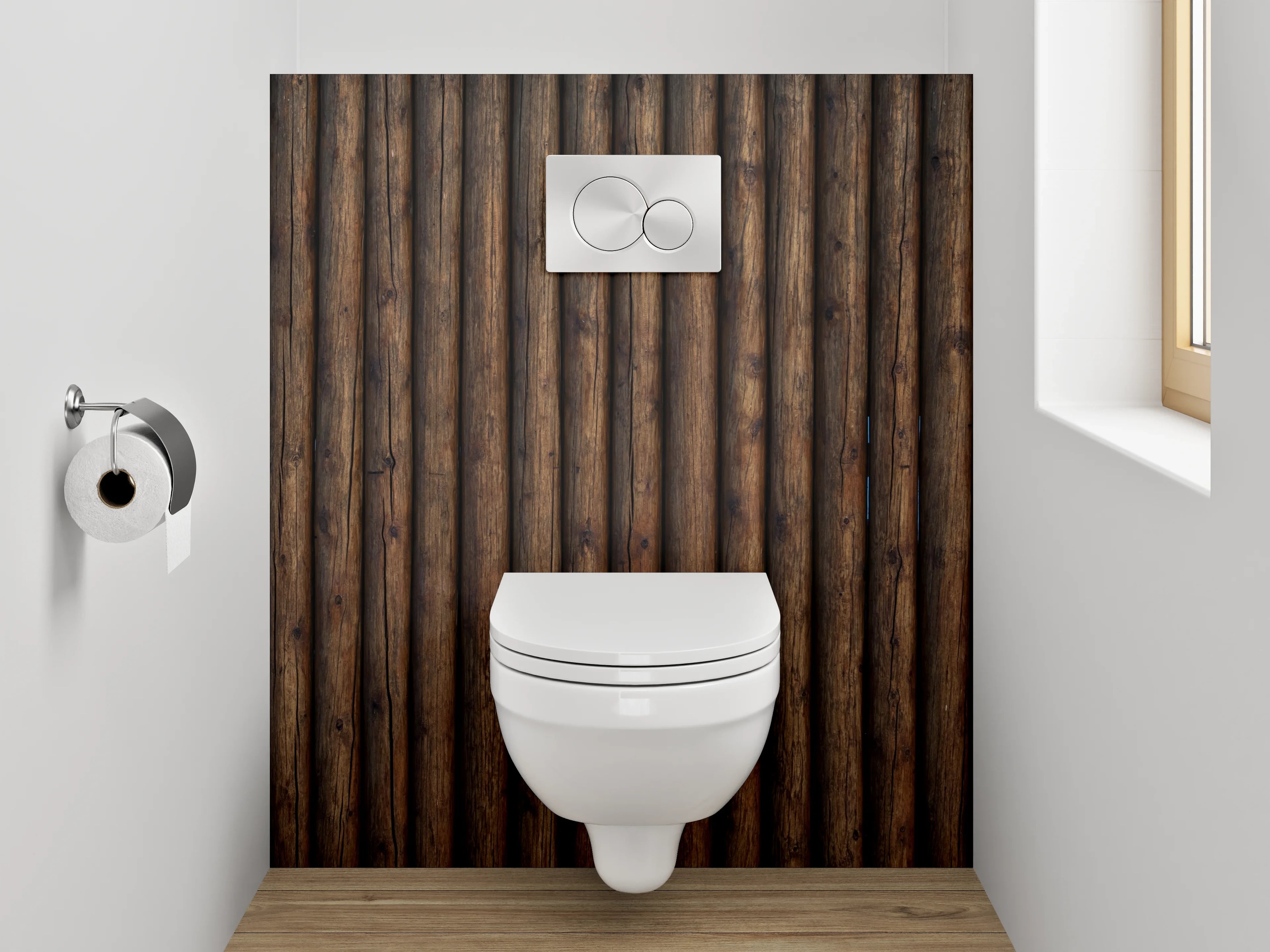 WC-Rückwand - Holzoptik Wandverkleidung Braun