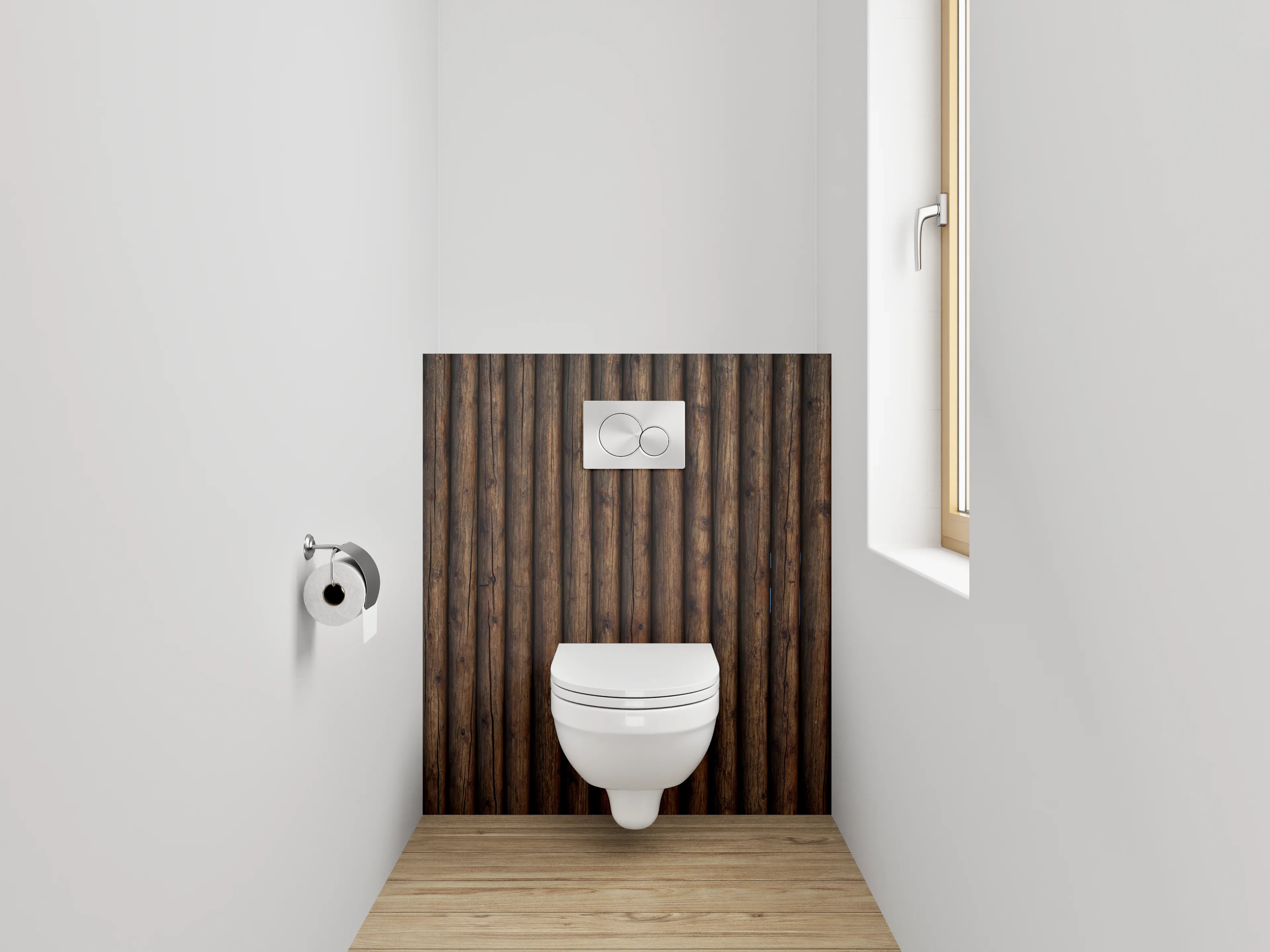 WC-Rückwand - Holzoptik Wandverkleidung Braun