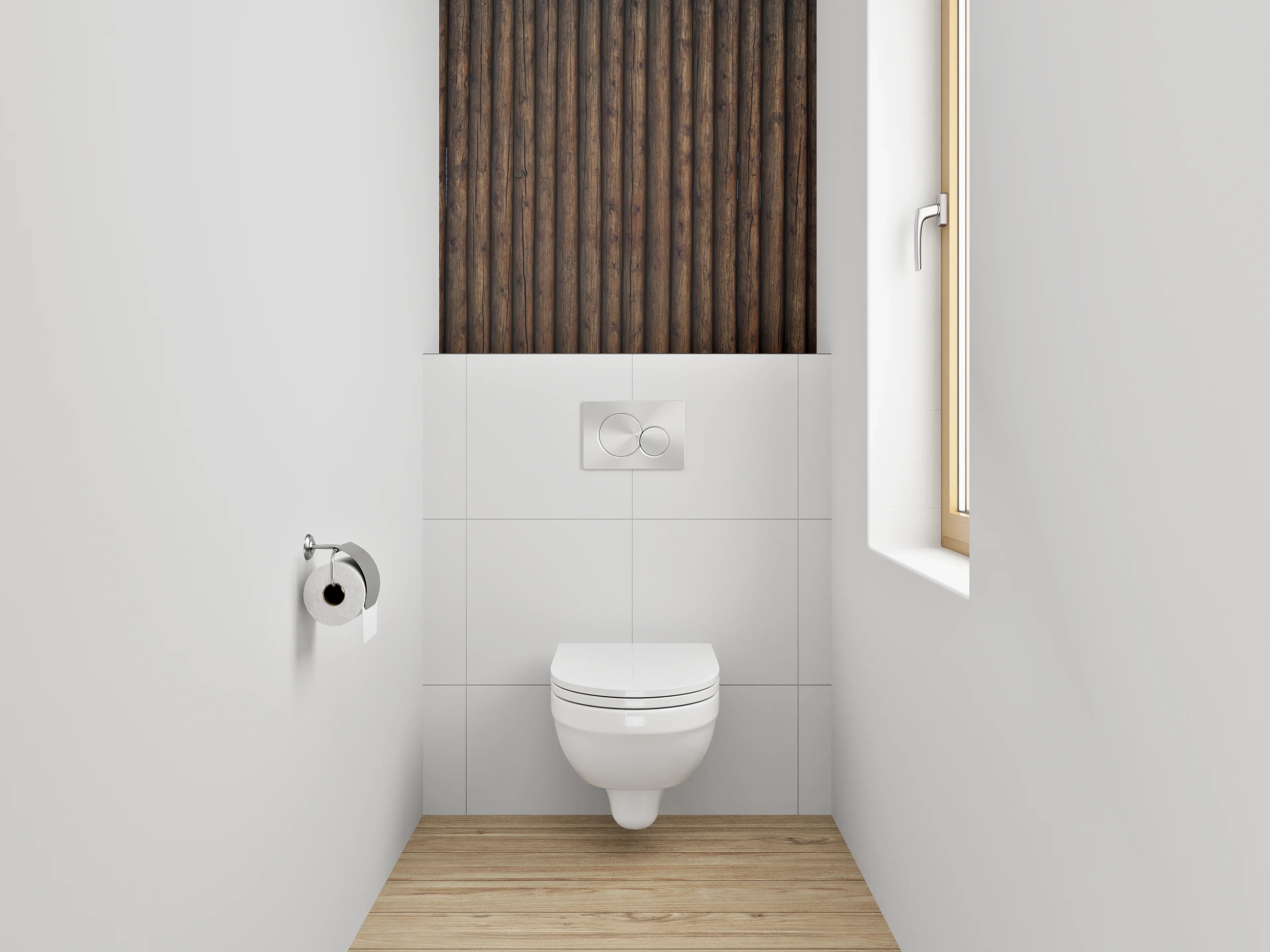 WC-Rückwand - Holzoptik Wandverkleidung Braun
