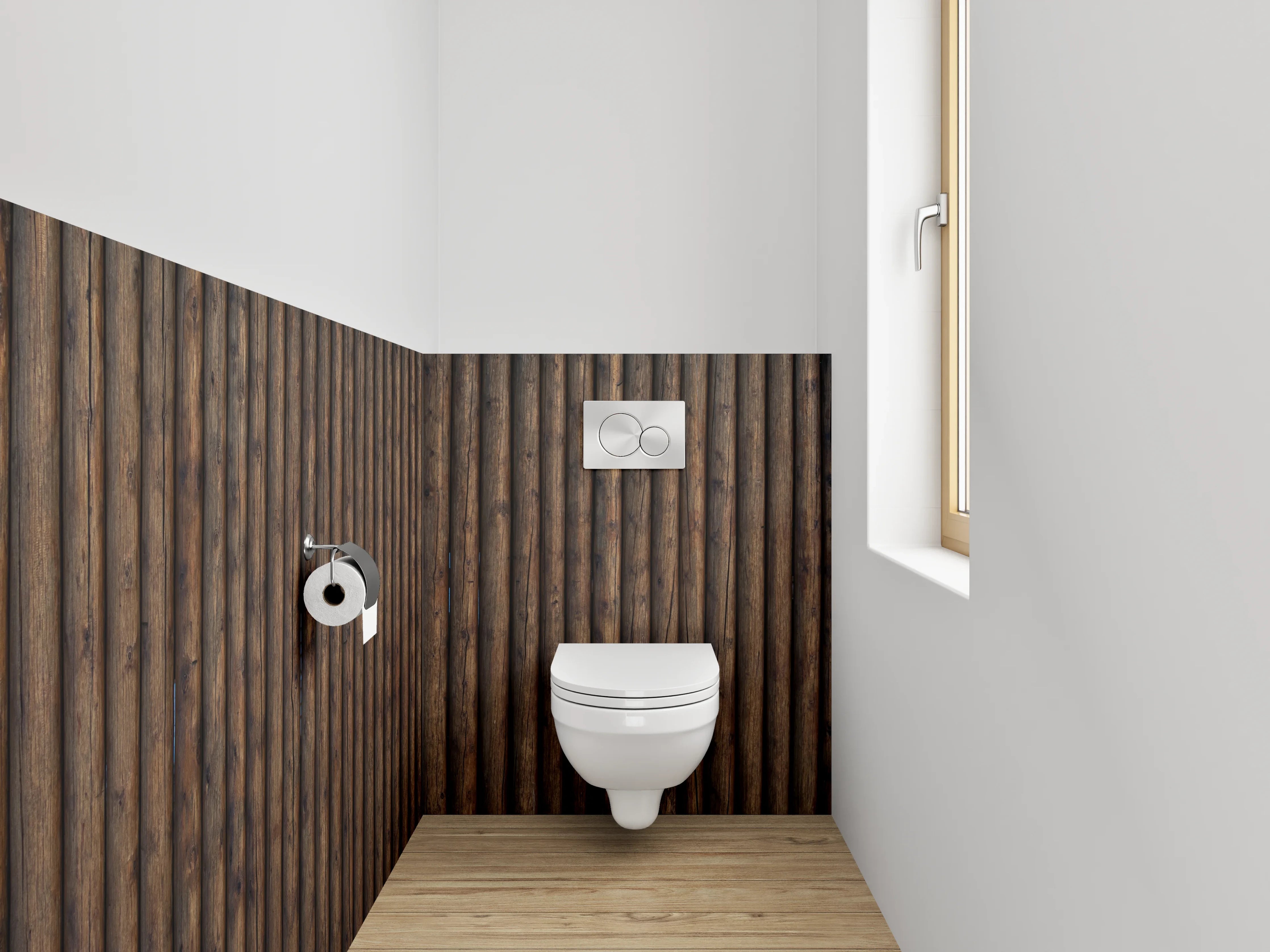 WC-Rückwand - Holzoptik Wandverkleidung Braun