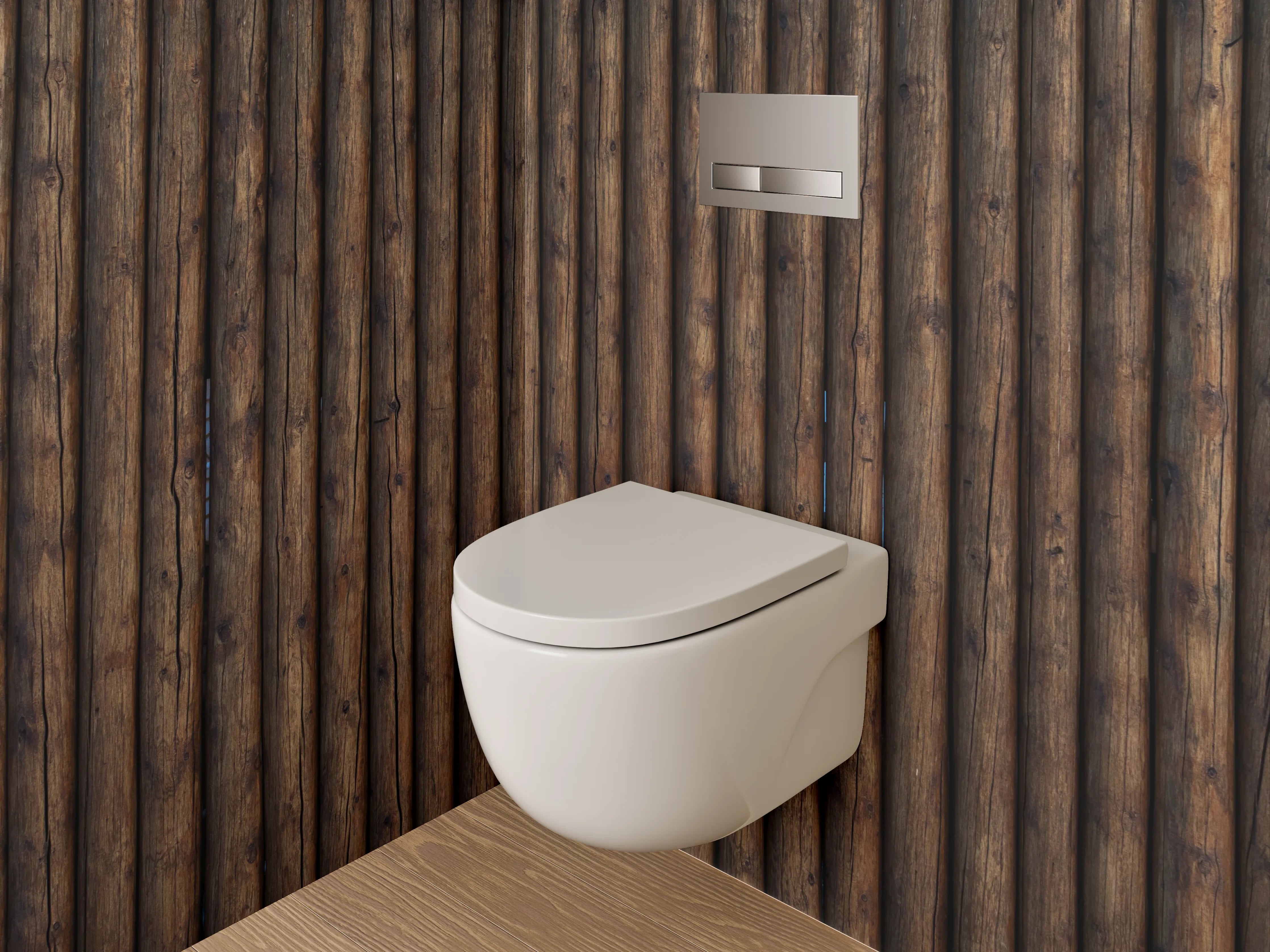 WC-Rückwand - Holzoptik Wandverkleidung Braun