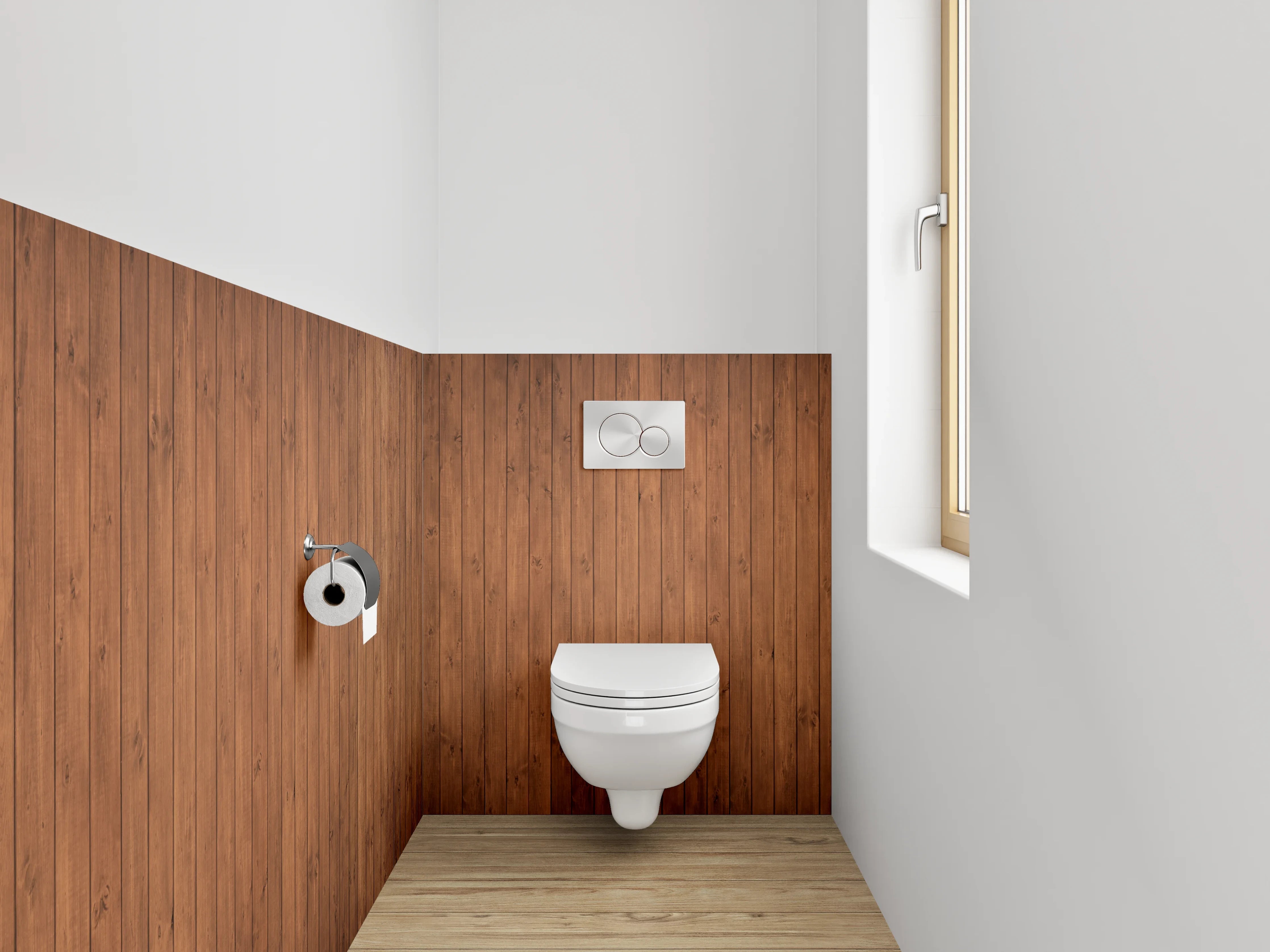 WC-Rückwand - Holzoptik braun Wandverkleidung