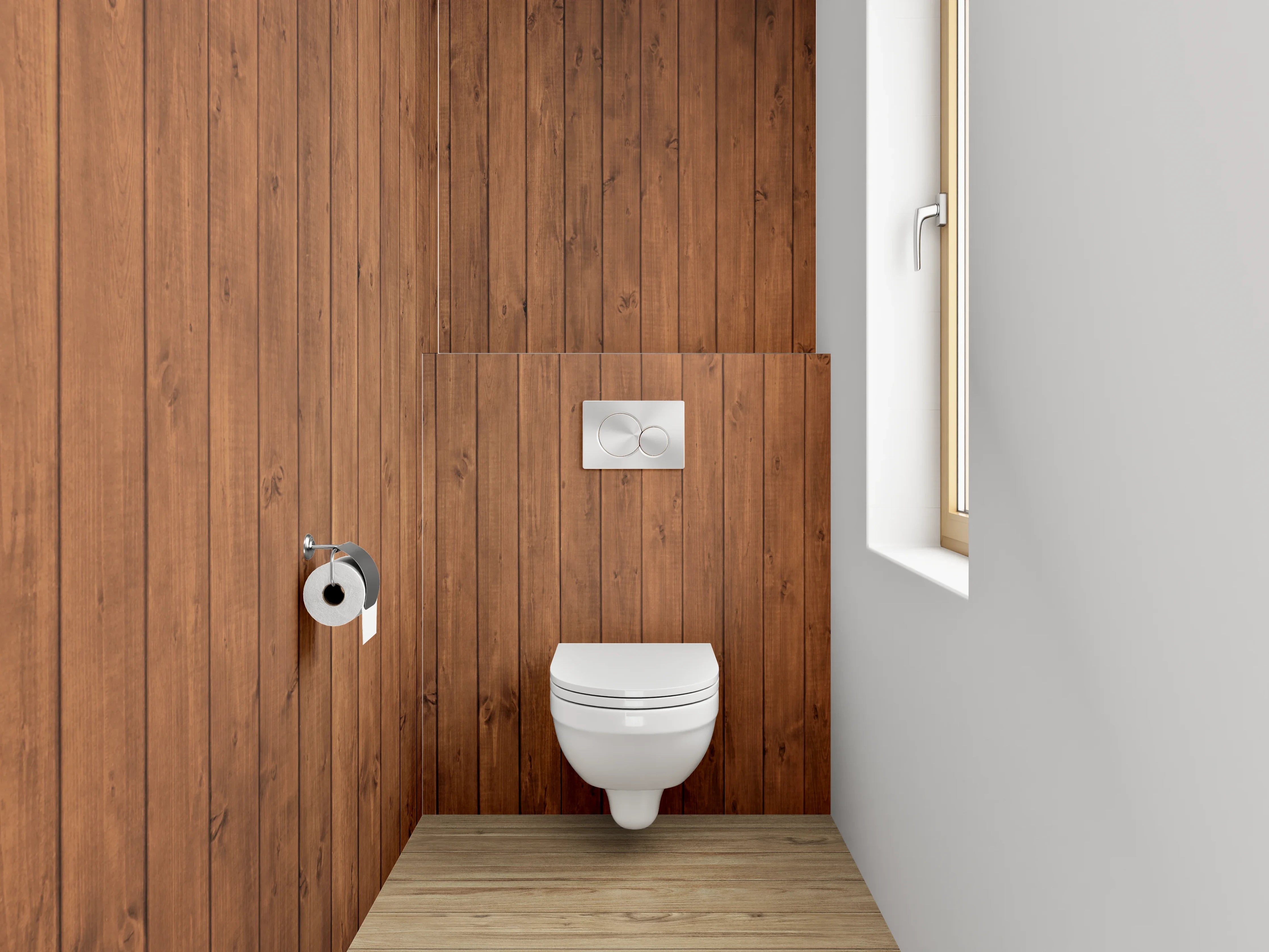 WC-Rückwand - Holzoptik braun Wandverkleidung