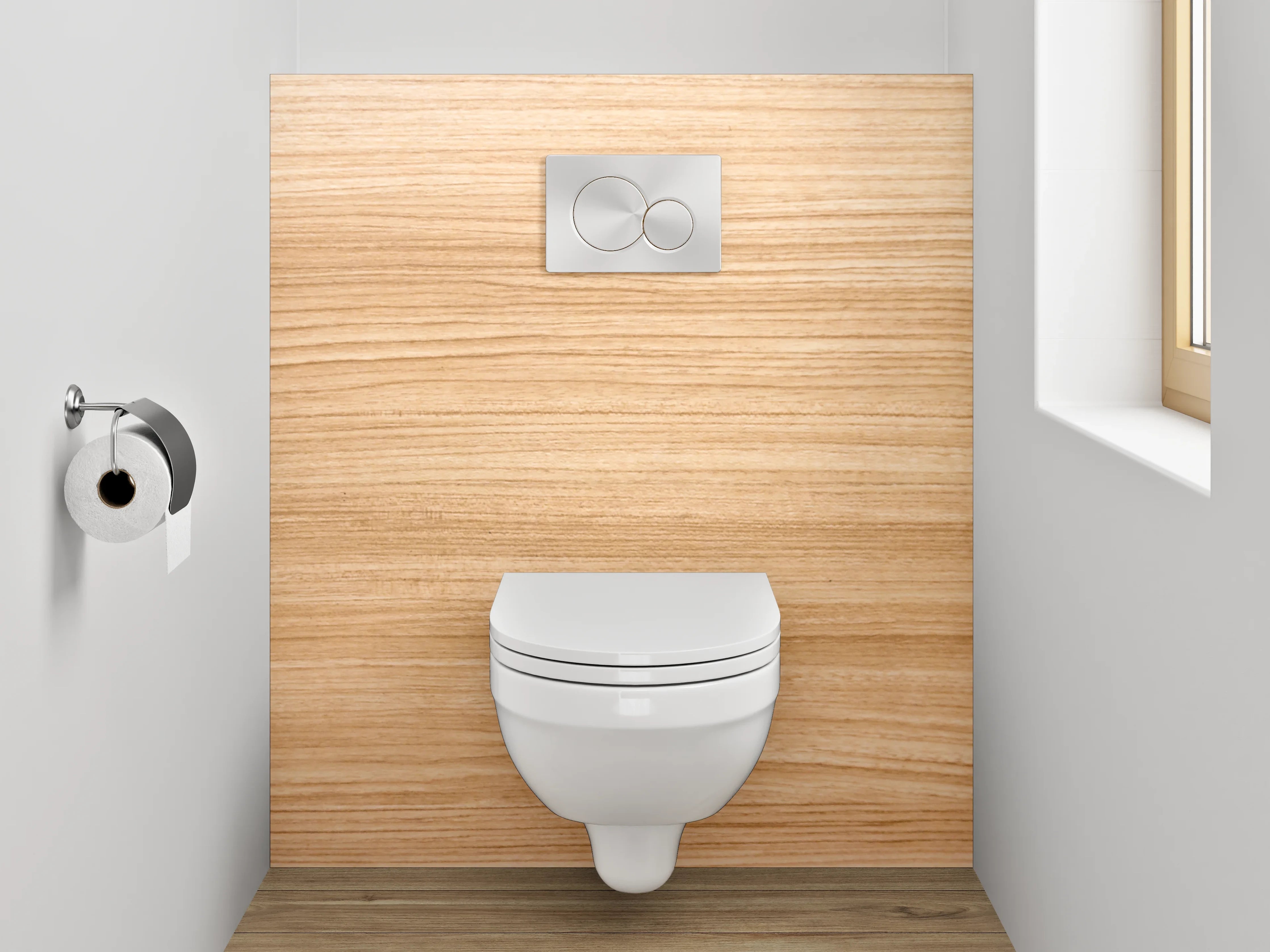 WC-Rückwand - Holzoptik hell Braun Streifen