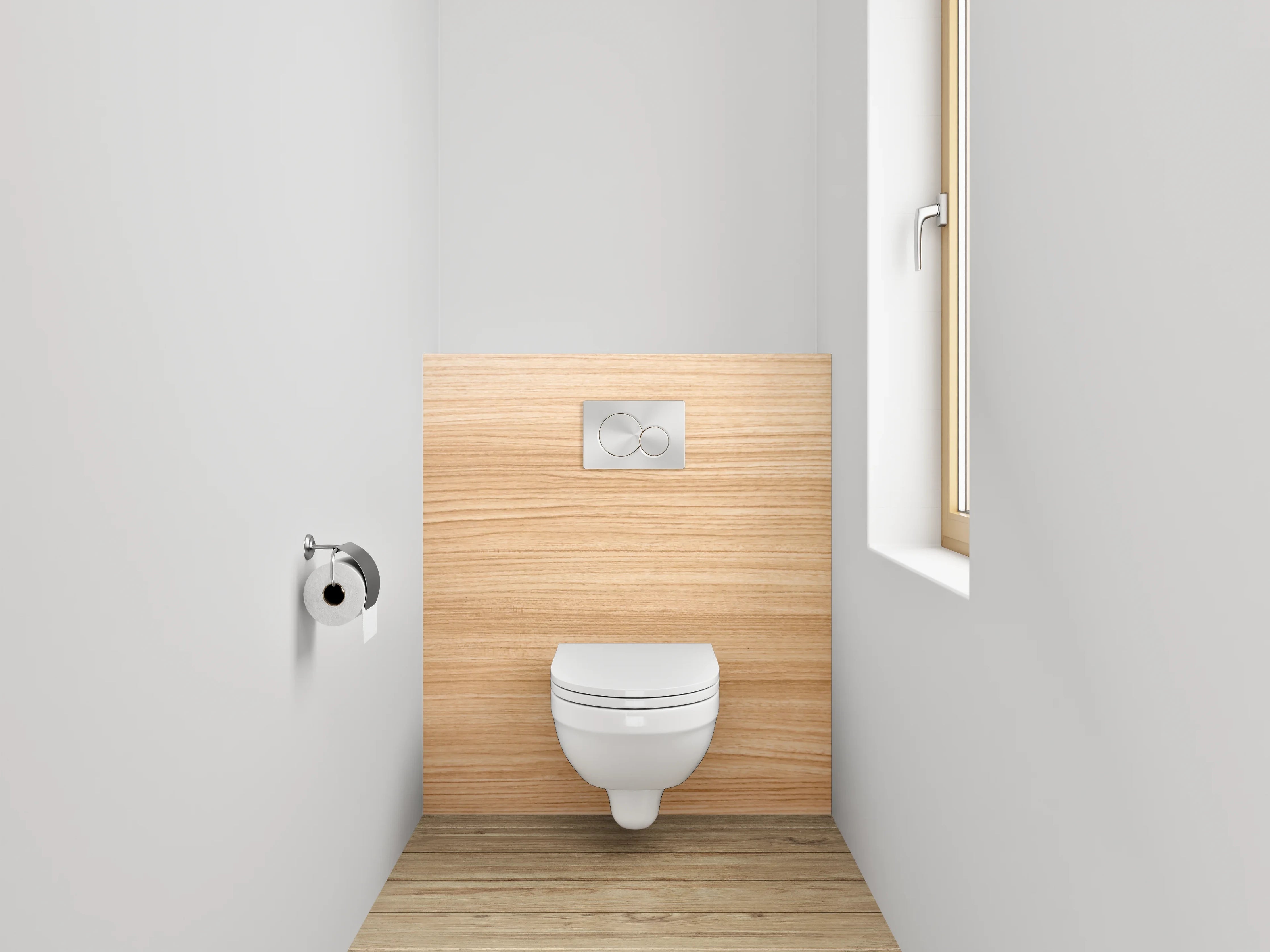 WC-Rückwand - Holzoptik hell Braun Streifen