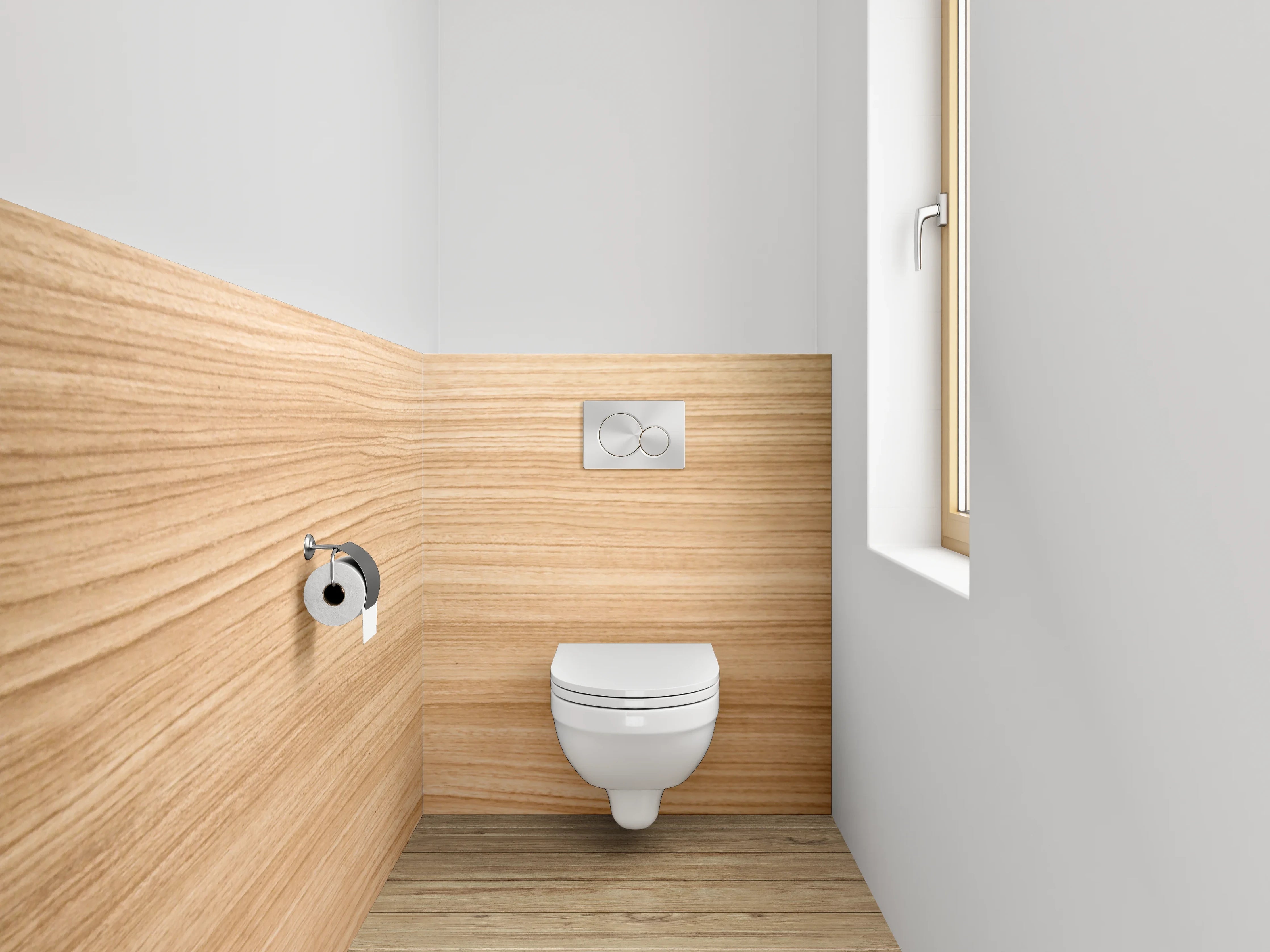 WC-Rückwand - Holzoptik hell Braun Streifen