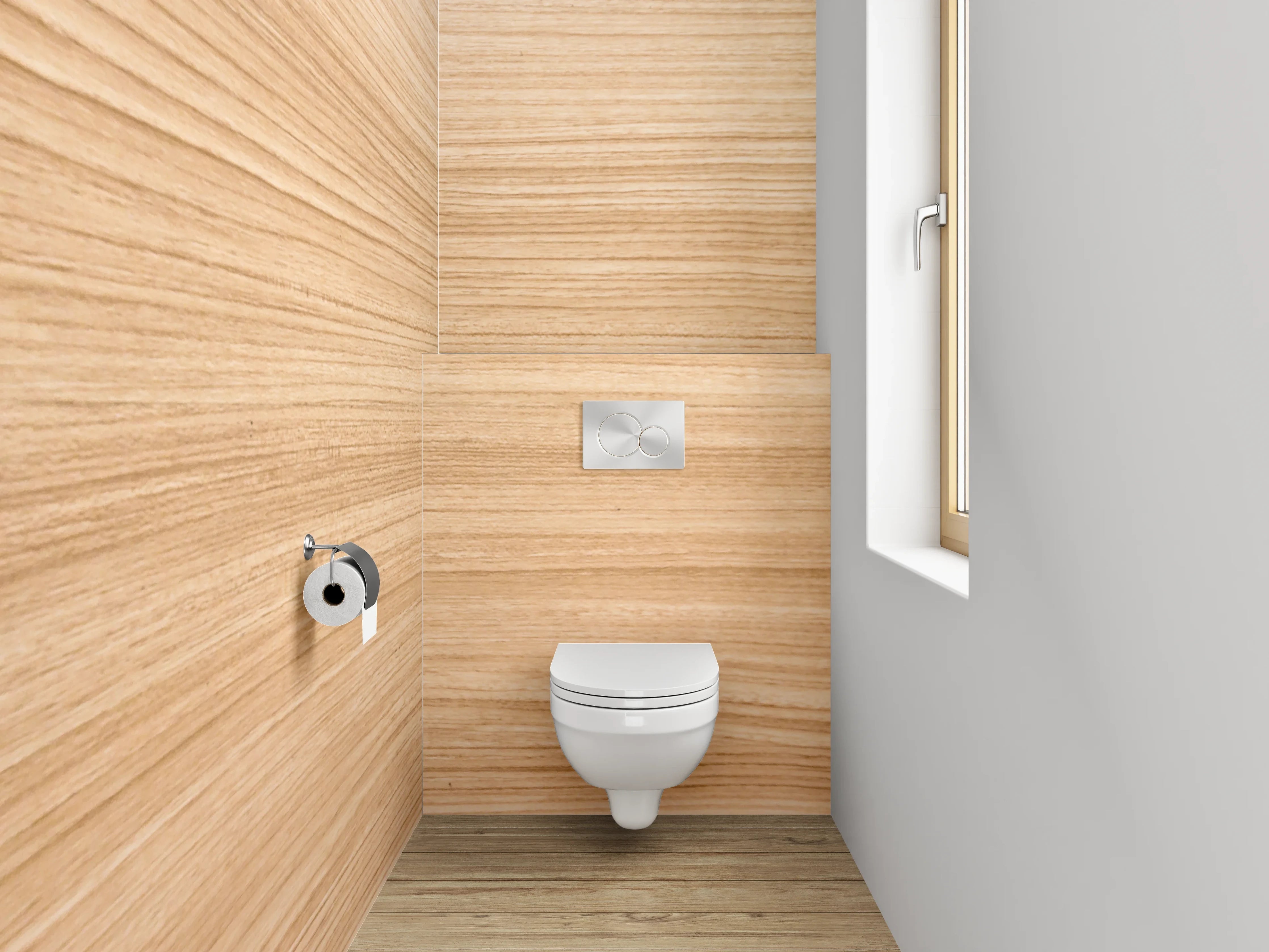 WC-Rückwand - Holzoptik hell Braun Streifen