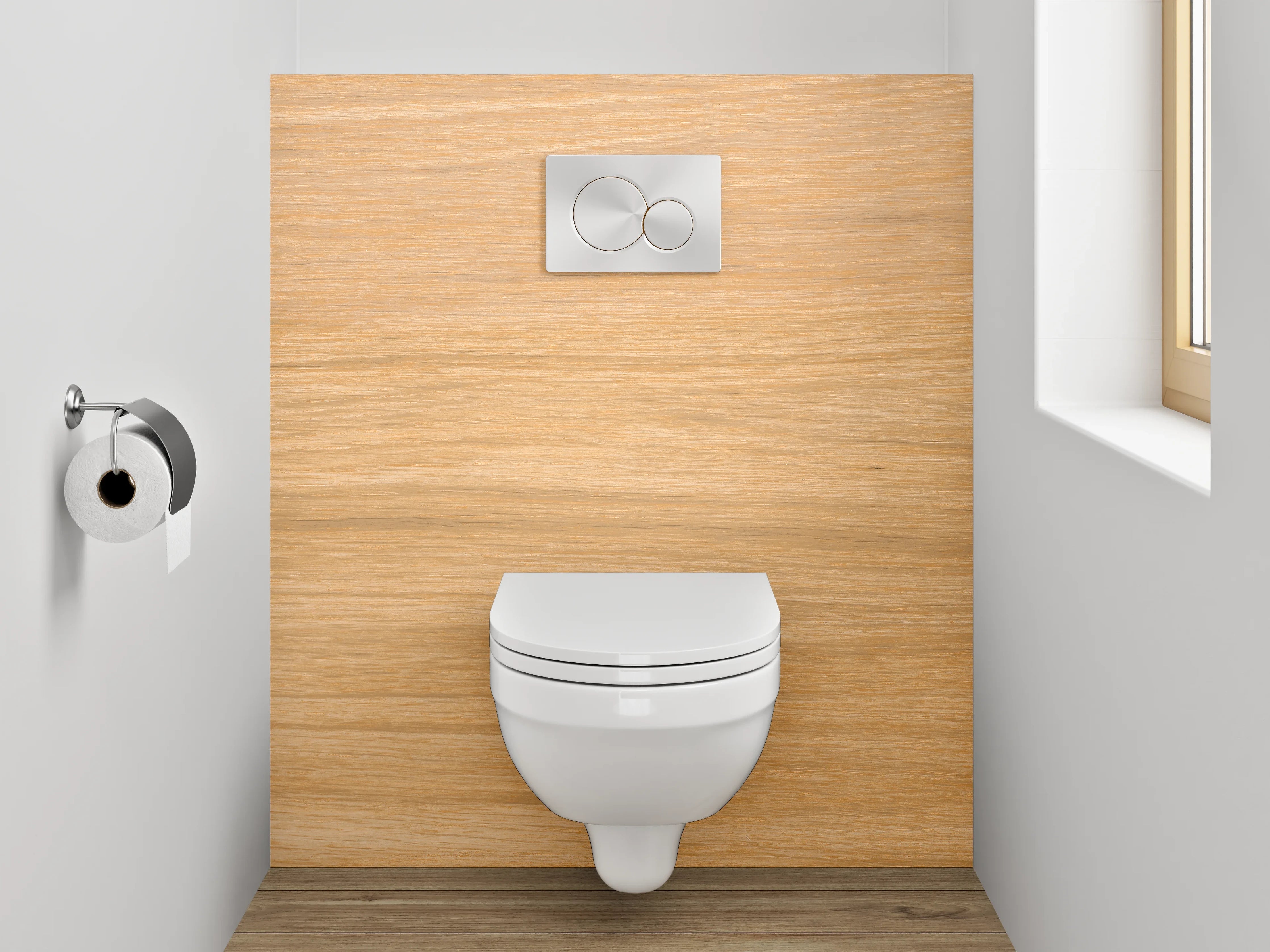 WC-Rückwand - Holzoptik hell – Natürliches Design
