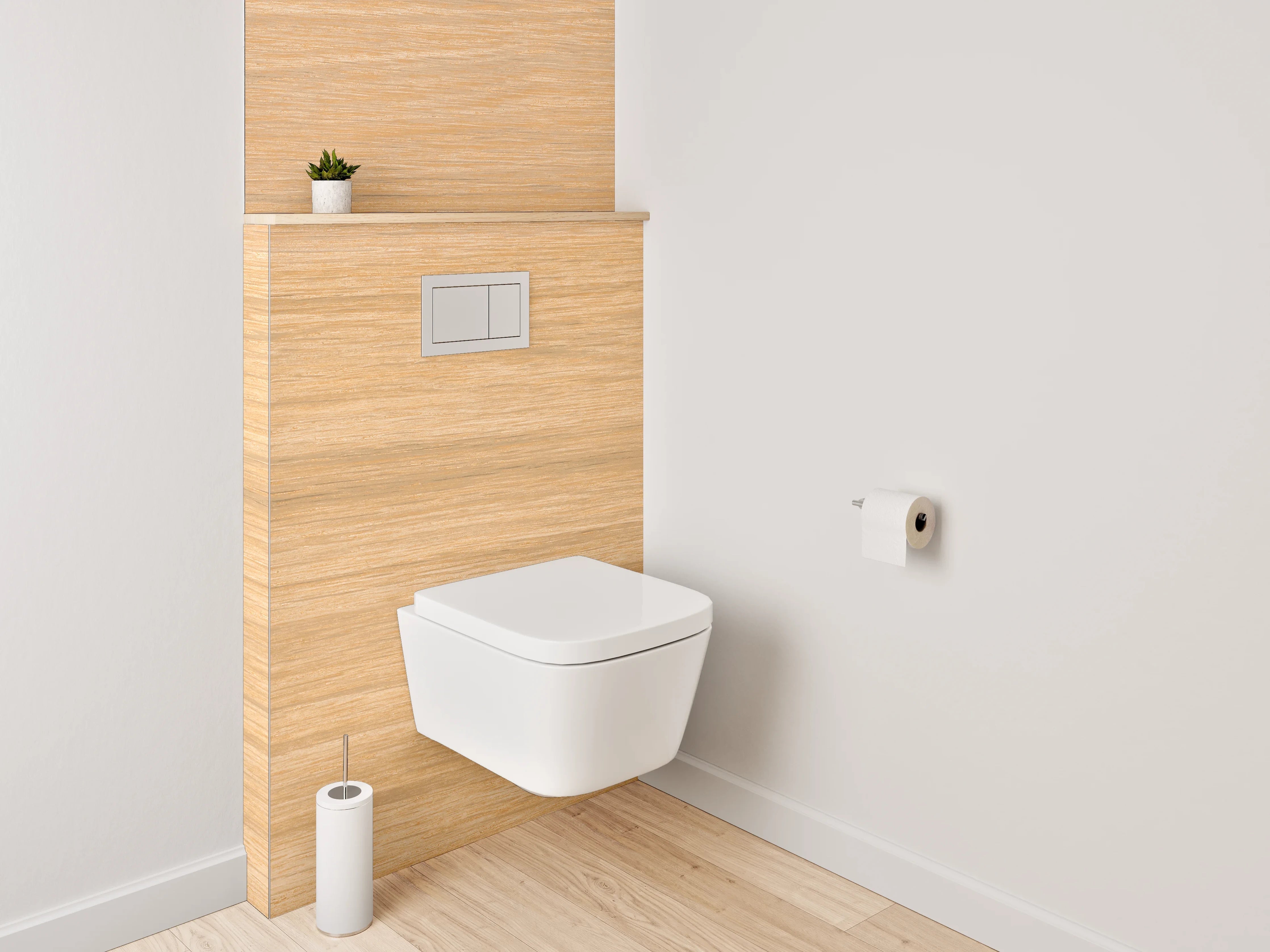 WC-Rückwand - Holzoptik hell – Natürliches Design