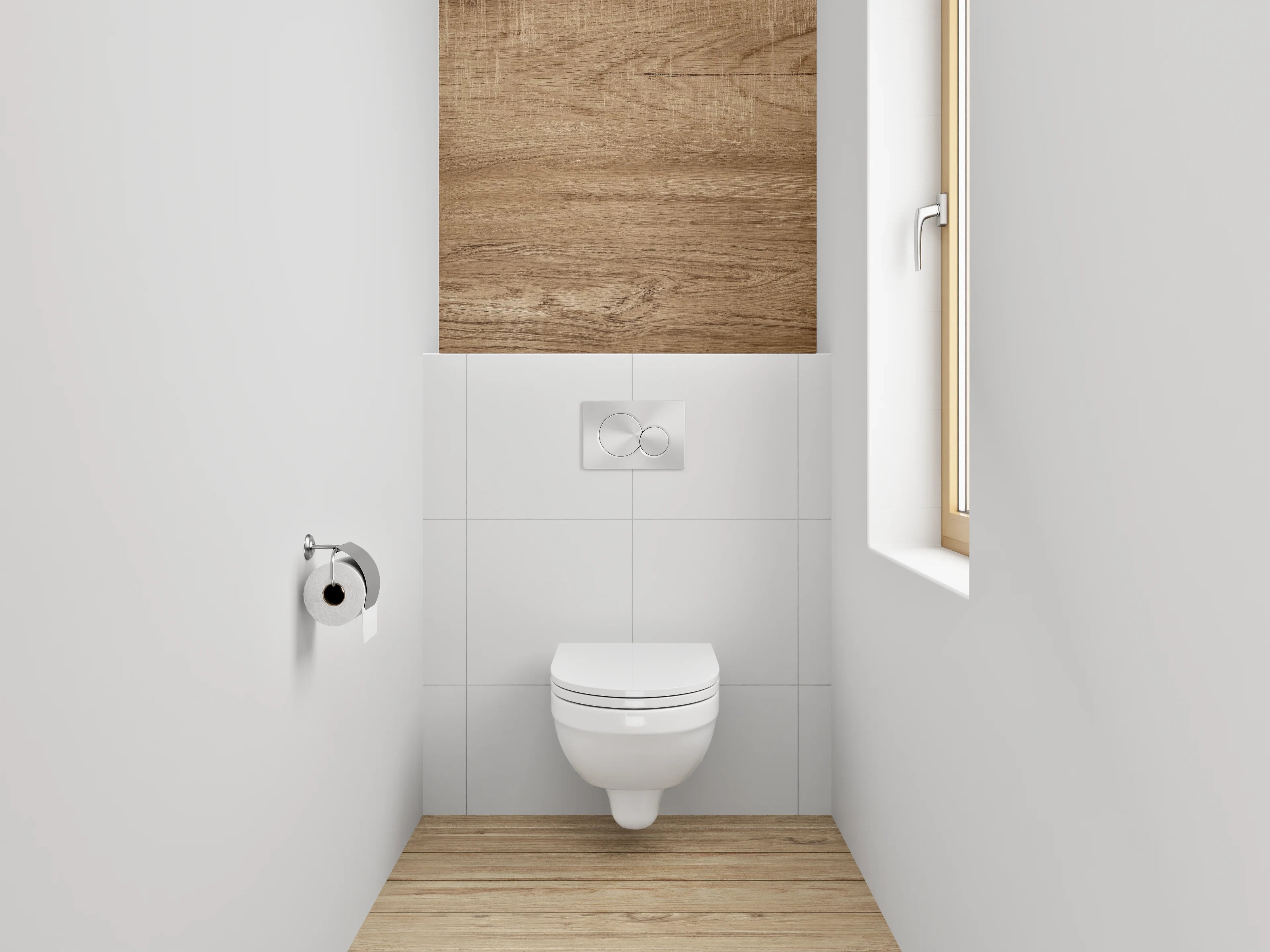 WC-Rückwand - Holzoptik hellbraun Landhausstil