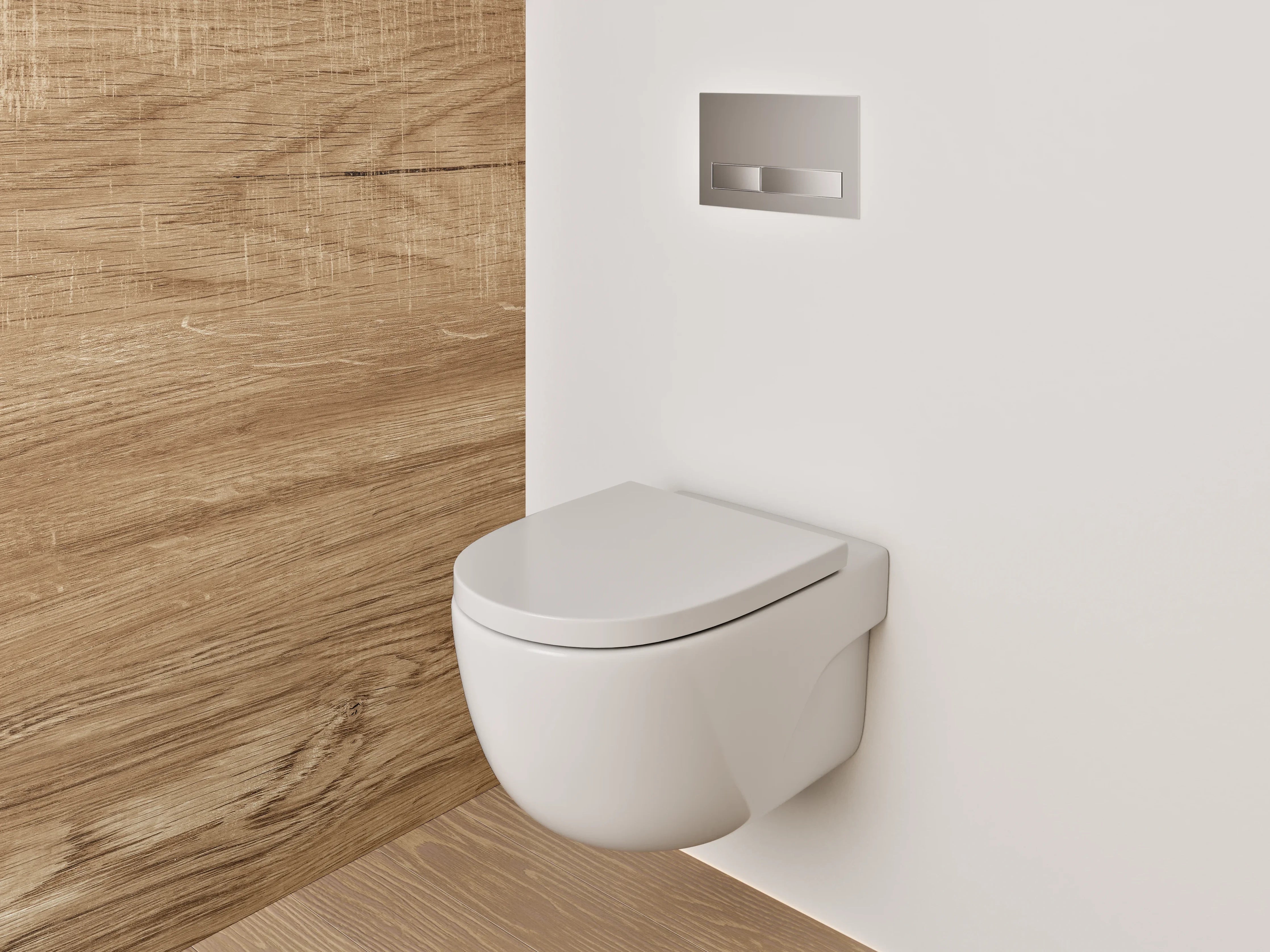 WC-Rückwand - Holzoptik hellbraun Landhausstil