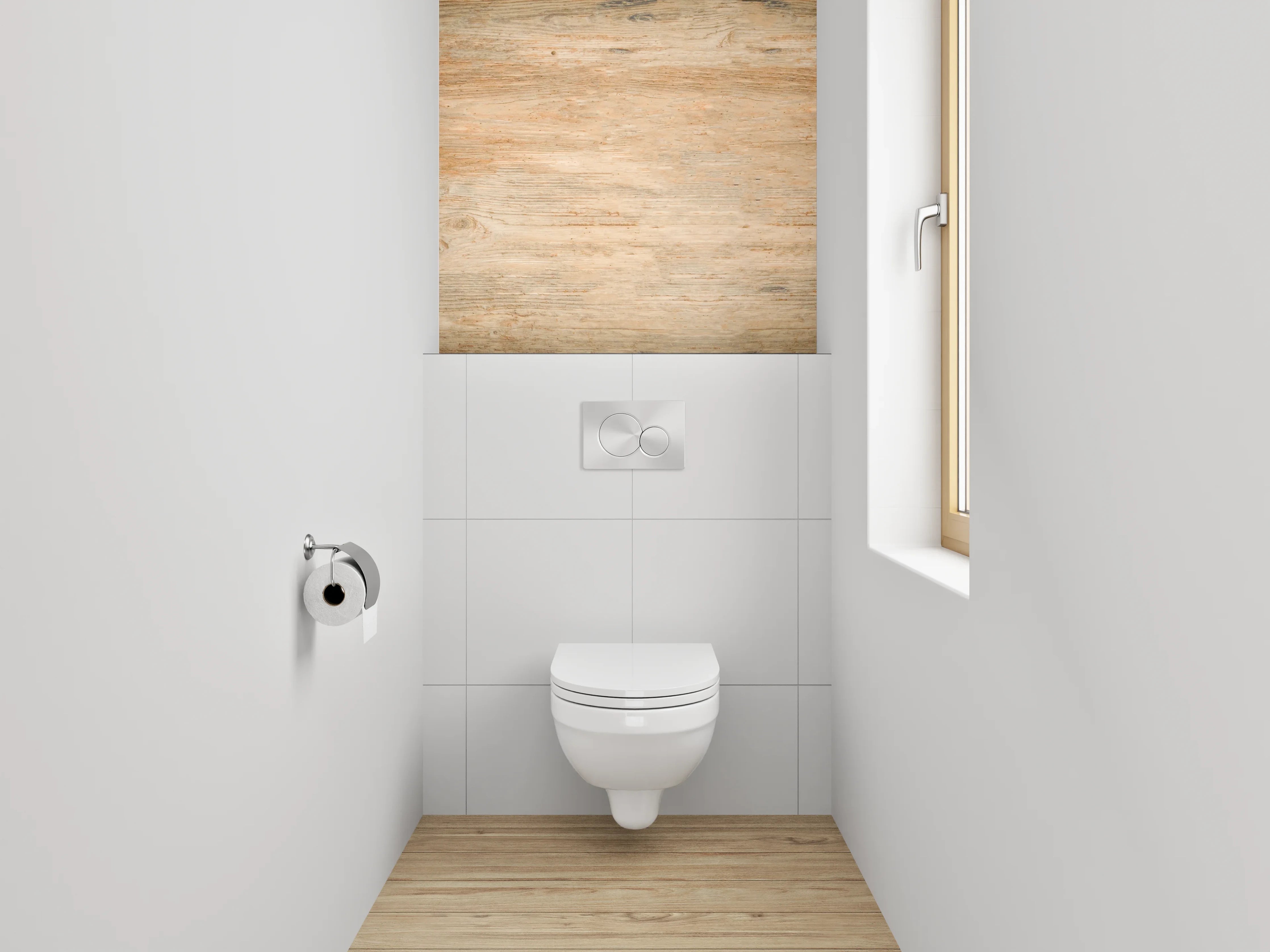 WC-Rückwand - Holzoptik im Naturstil