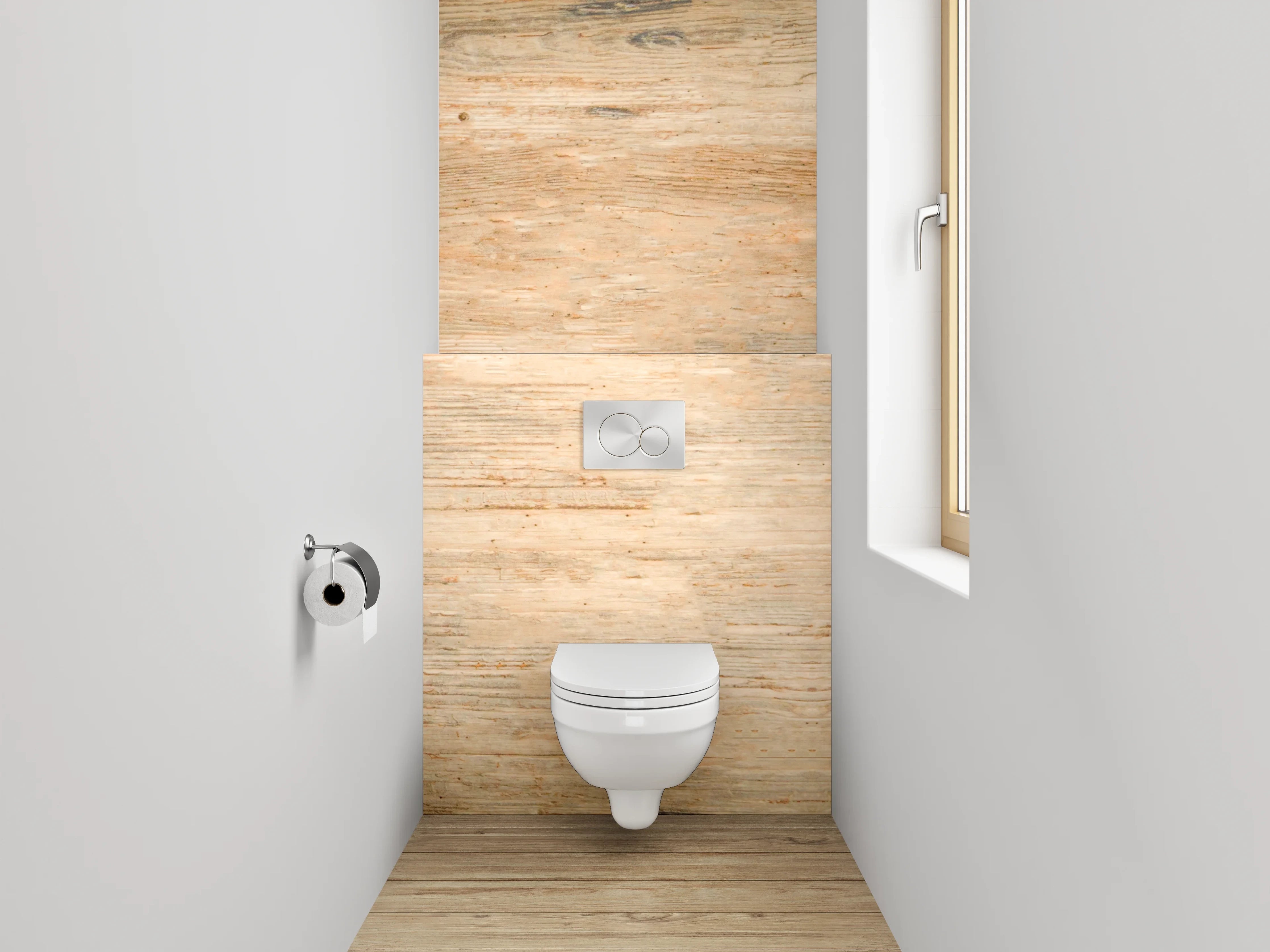 WC-Rückwand - Holzoptik im Naturstil