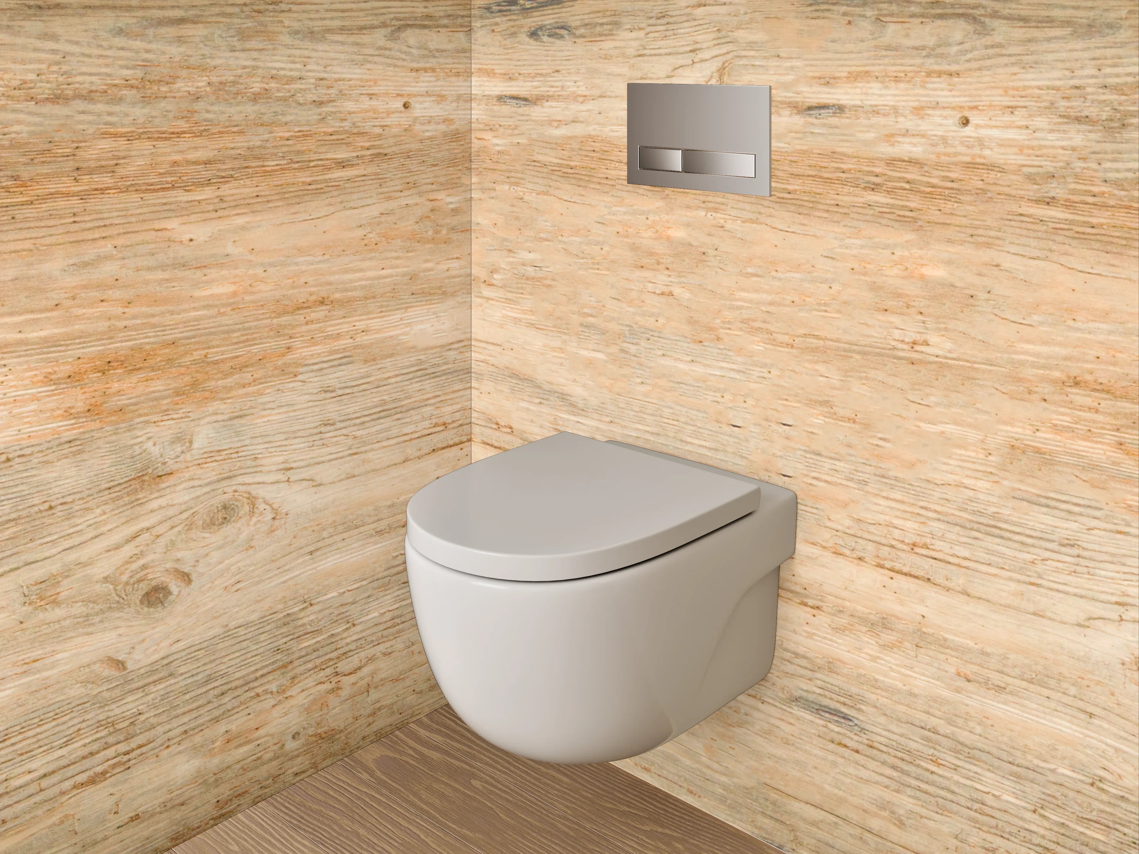 WC-Rückwand - Holzoptik im Naturstil